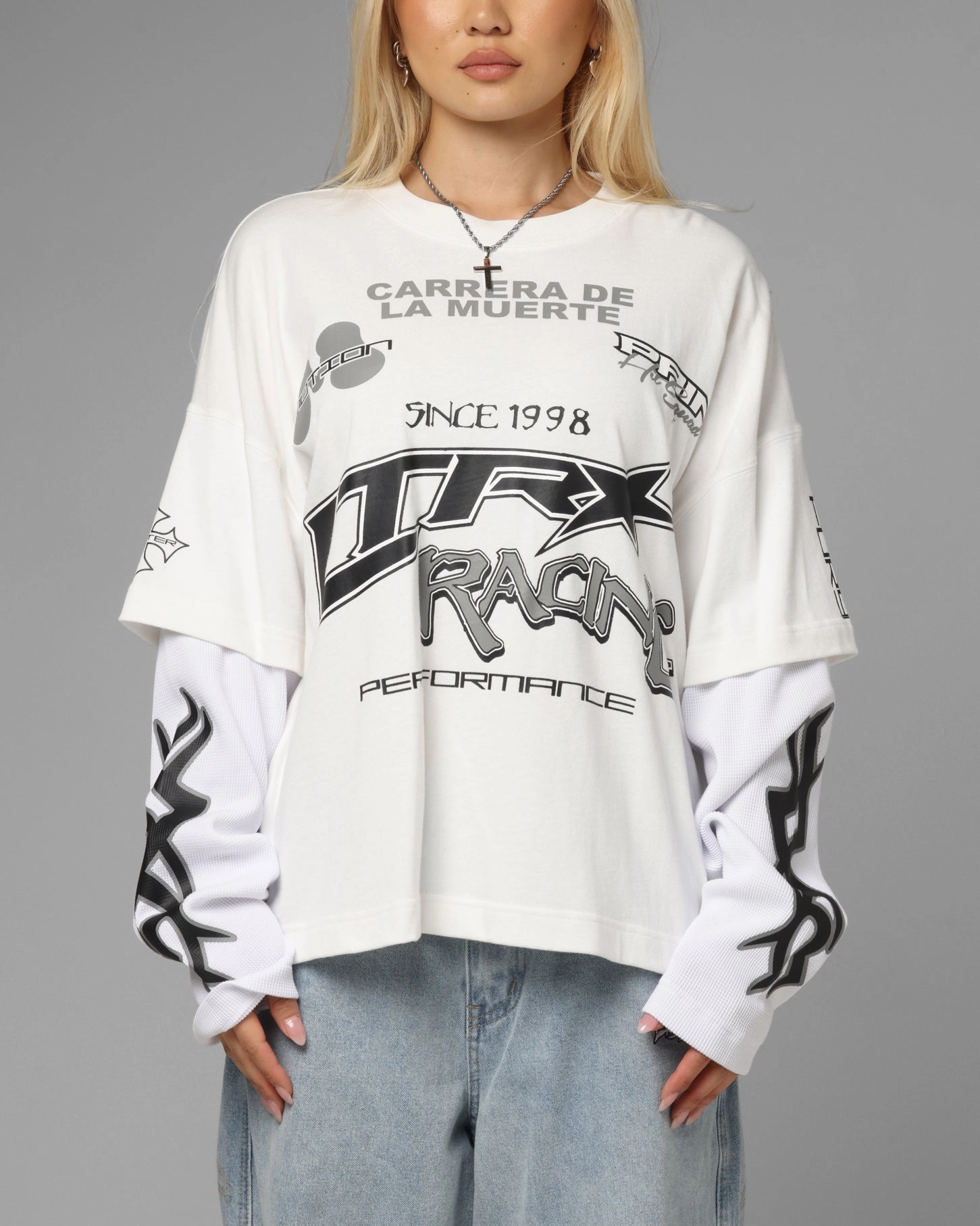Loiter Performance Layered Long Sleeve T-Shirt Off White AntiStatic Coating Reflective Trim