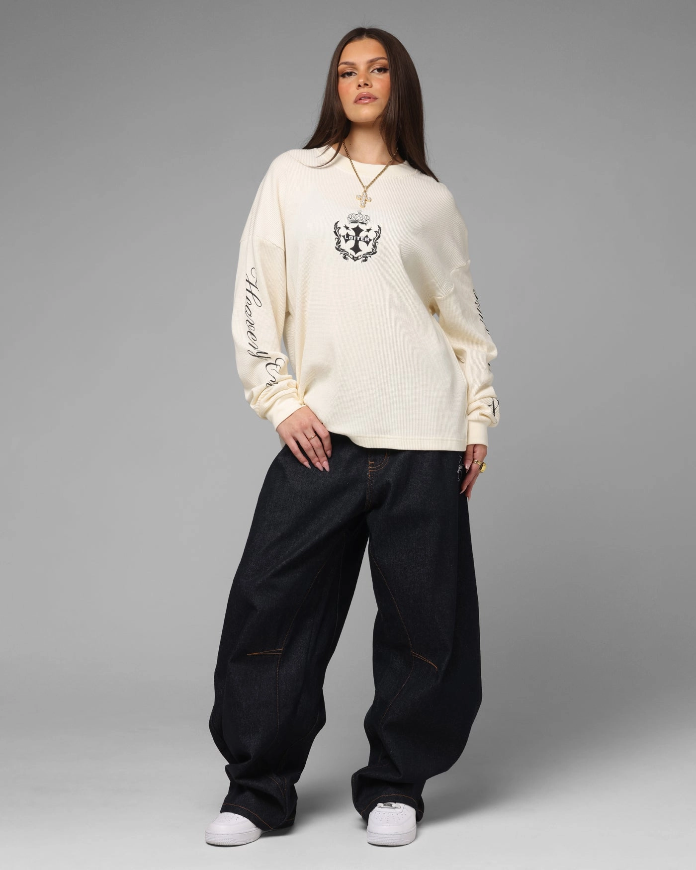 Loiter Purity Thermal Long Sleeve T-Shirt Off White Tunic top HiddenVentilationPockets