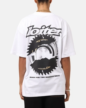 Ventilated Panel Design Friction Resistant Edges Loiter Saw Blade Drop T-Shirt White