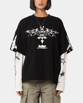 Loiter Seek N Destroy Long Sleeve T-Shirt Vintage Black NonRestrictive Fit