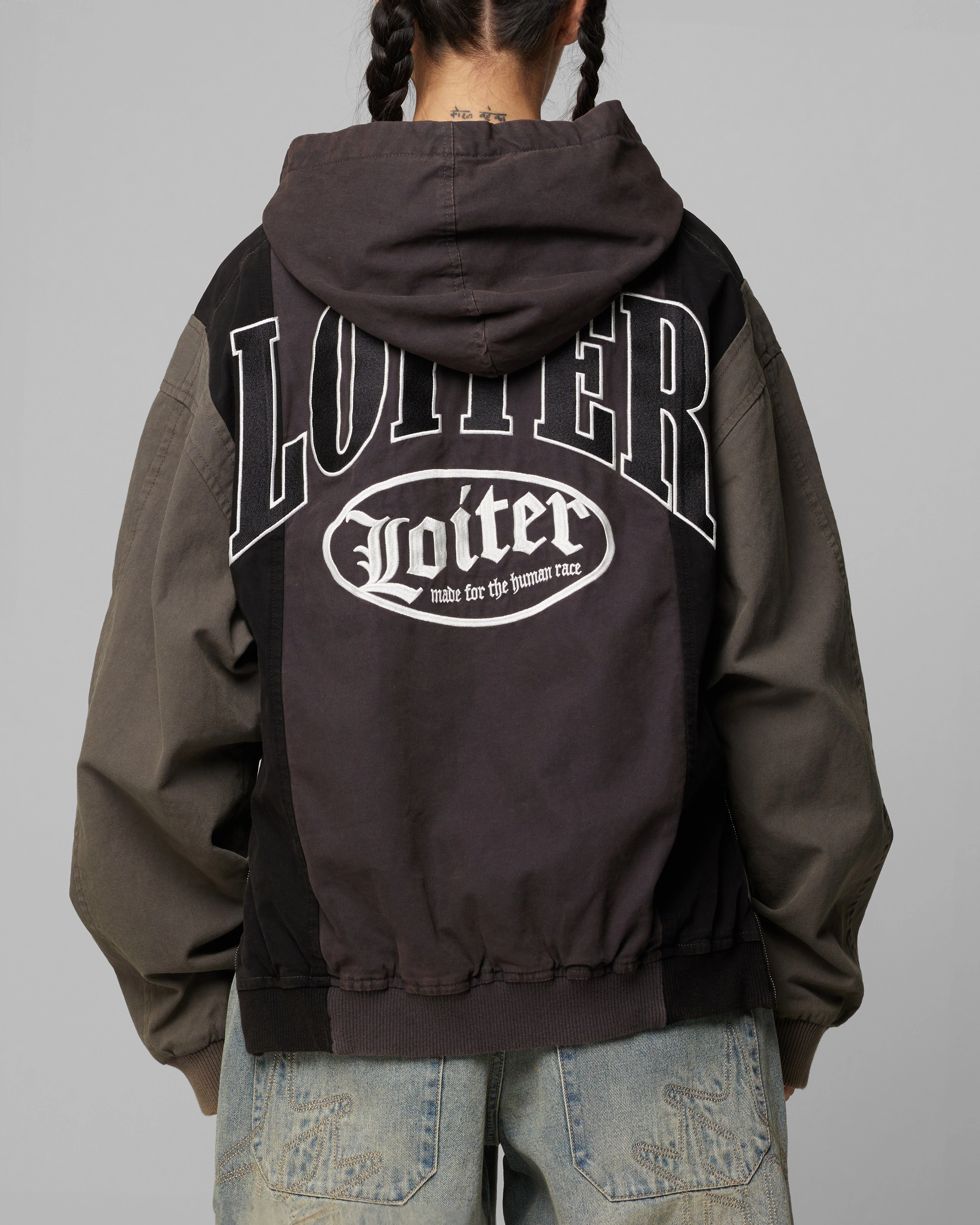 Loiter Splinter Hoodie Black/Charcoal QuickRelease Closure