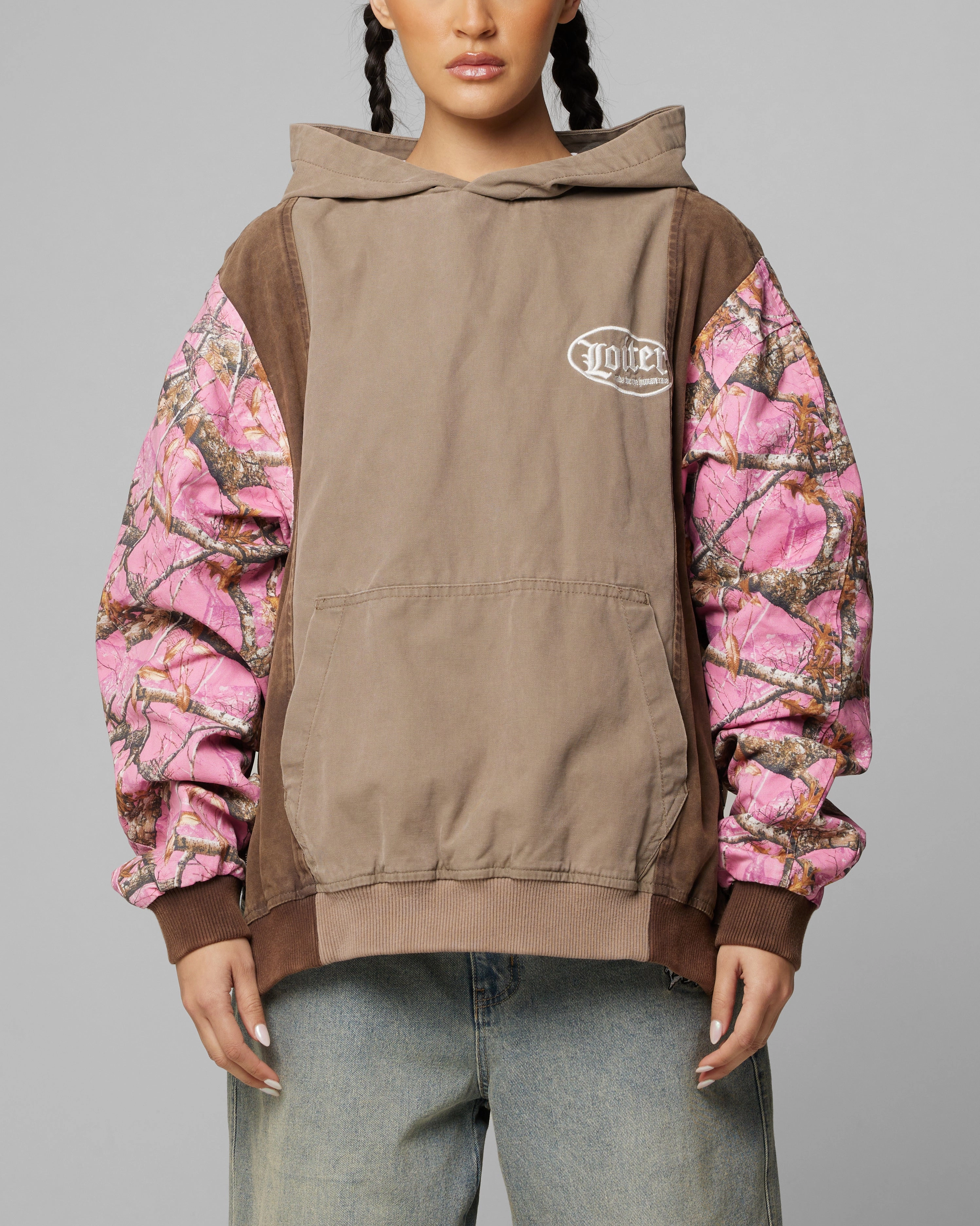 Loiter Splinter Hoodie Pink Camo Breathable Hoodie