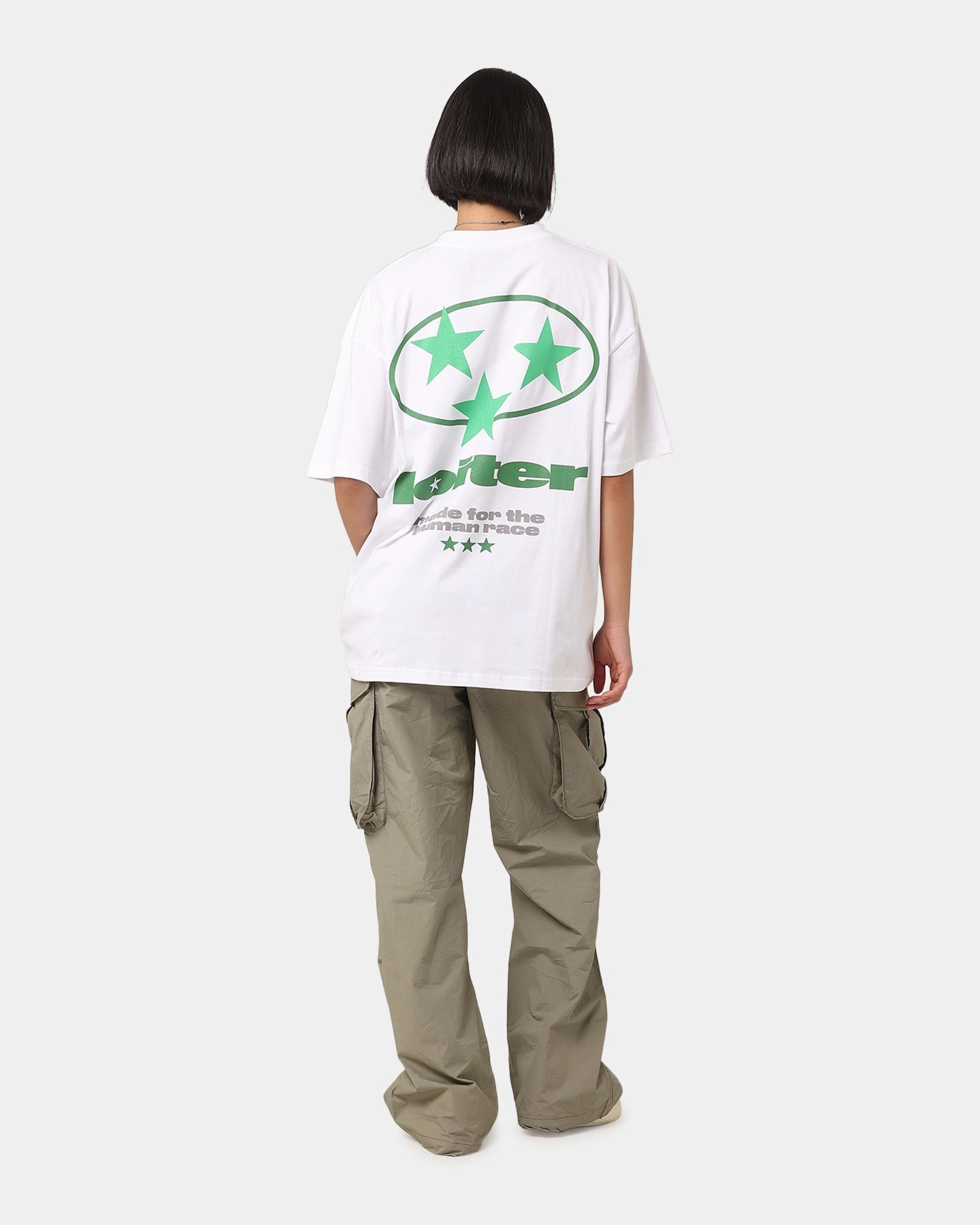 Convertible Sleeve Adaptation NonIrritatingStitching Loiter Star Child T-Shirt White