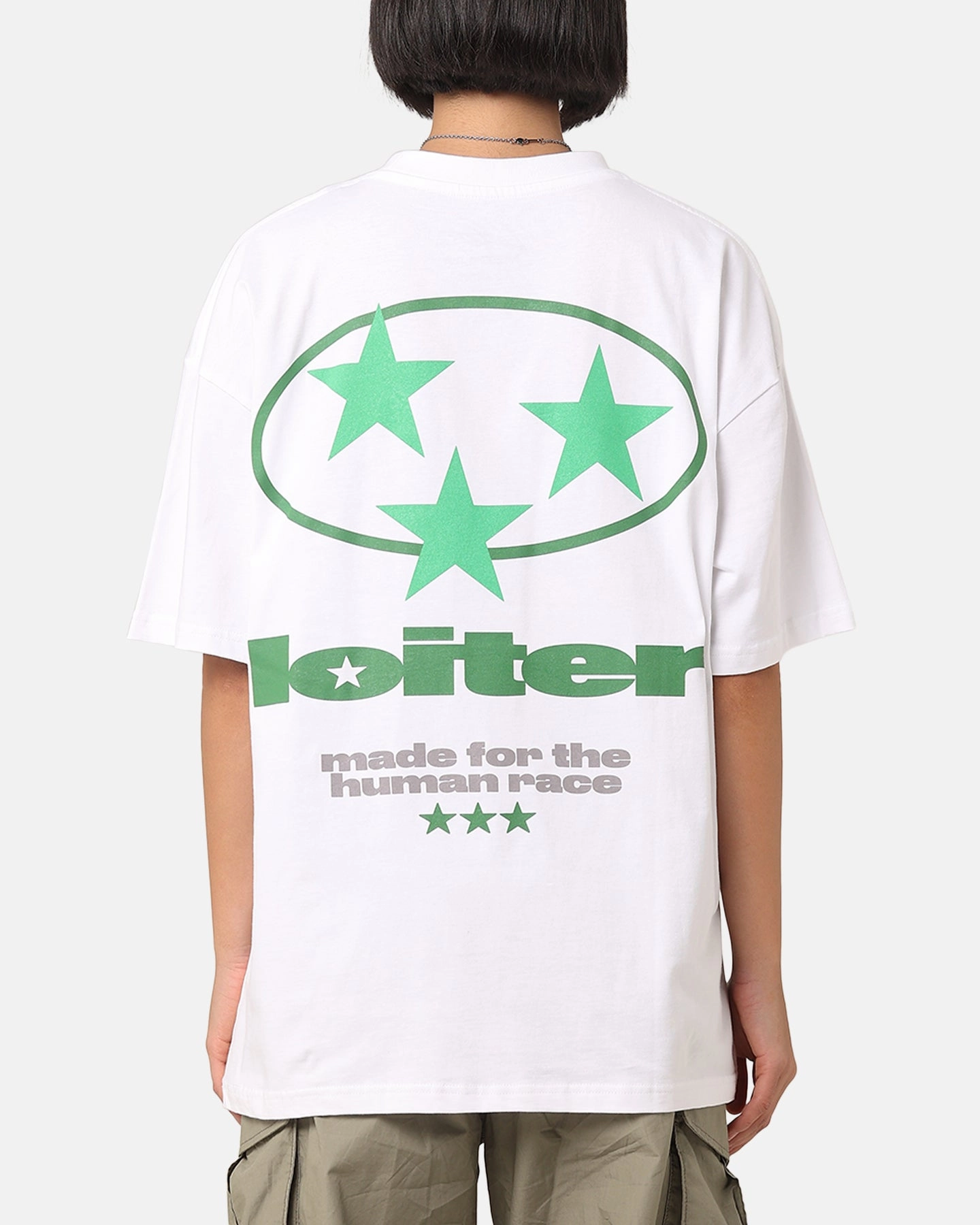 Layered Collar Loiter Star Child T-Shirt White