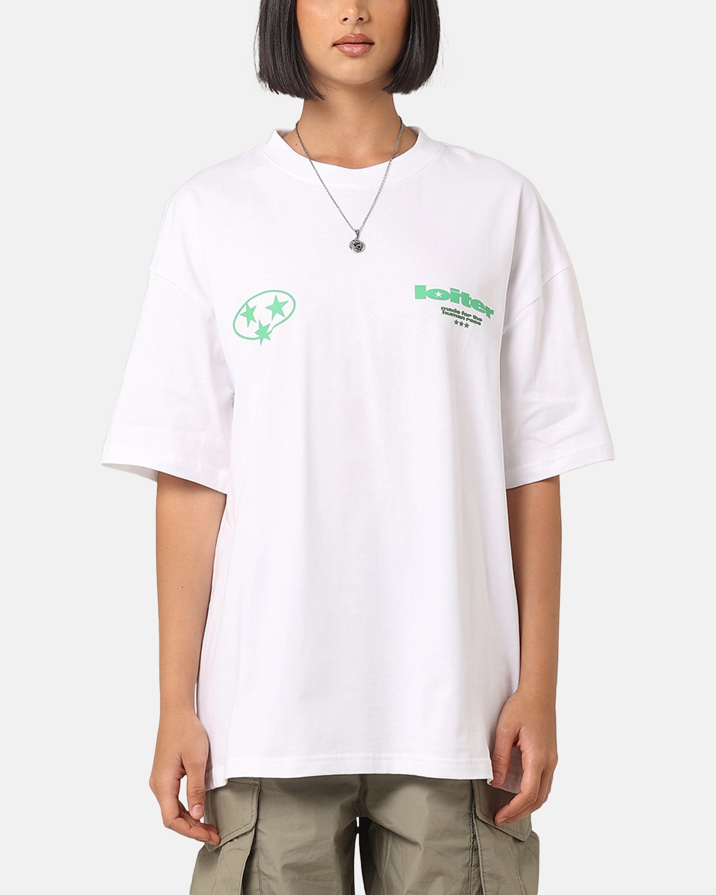 Loiter Star Child T-Shirt White Sporty Cardigan AbrasionResistantFabric