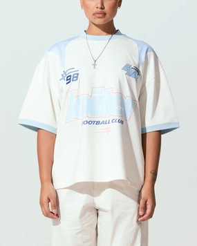 OrganicCottonBlend LongSleeve Loiter Tournament Jersey Off White/Blue