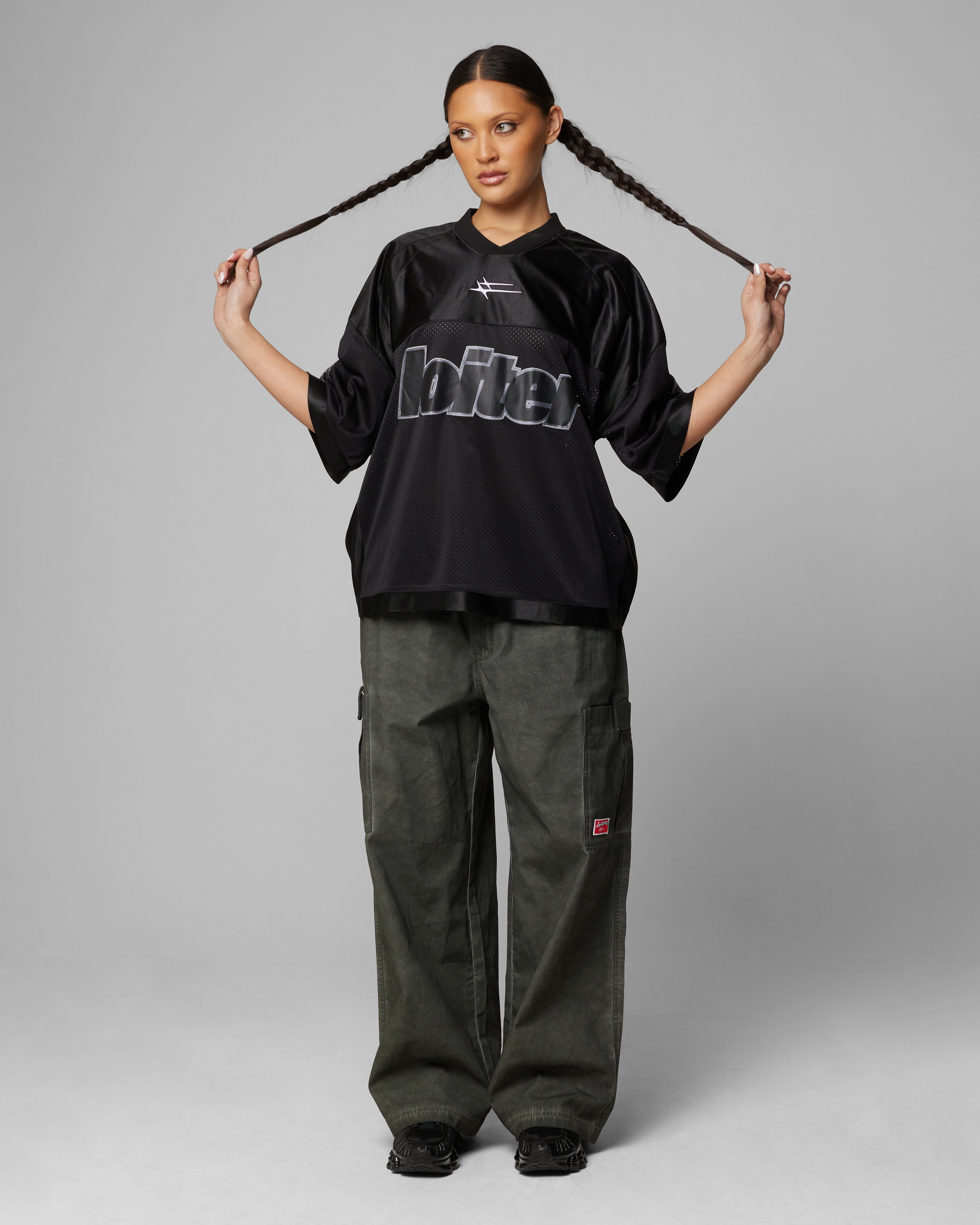 Breathable Ventilation WrinkleFree Fabric Loiter Training Jersey Black