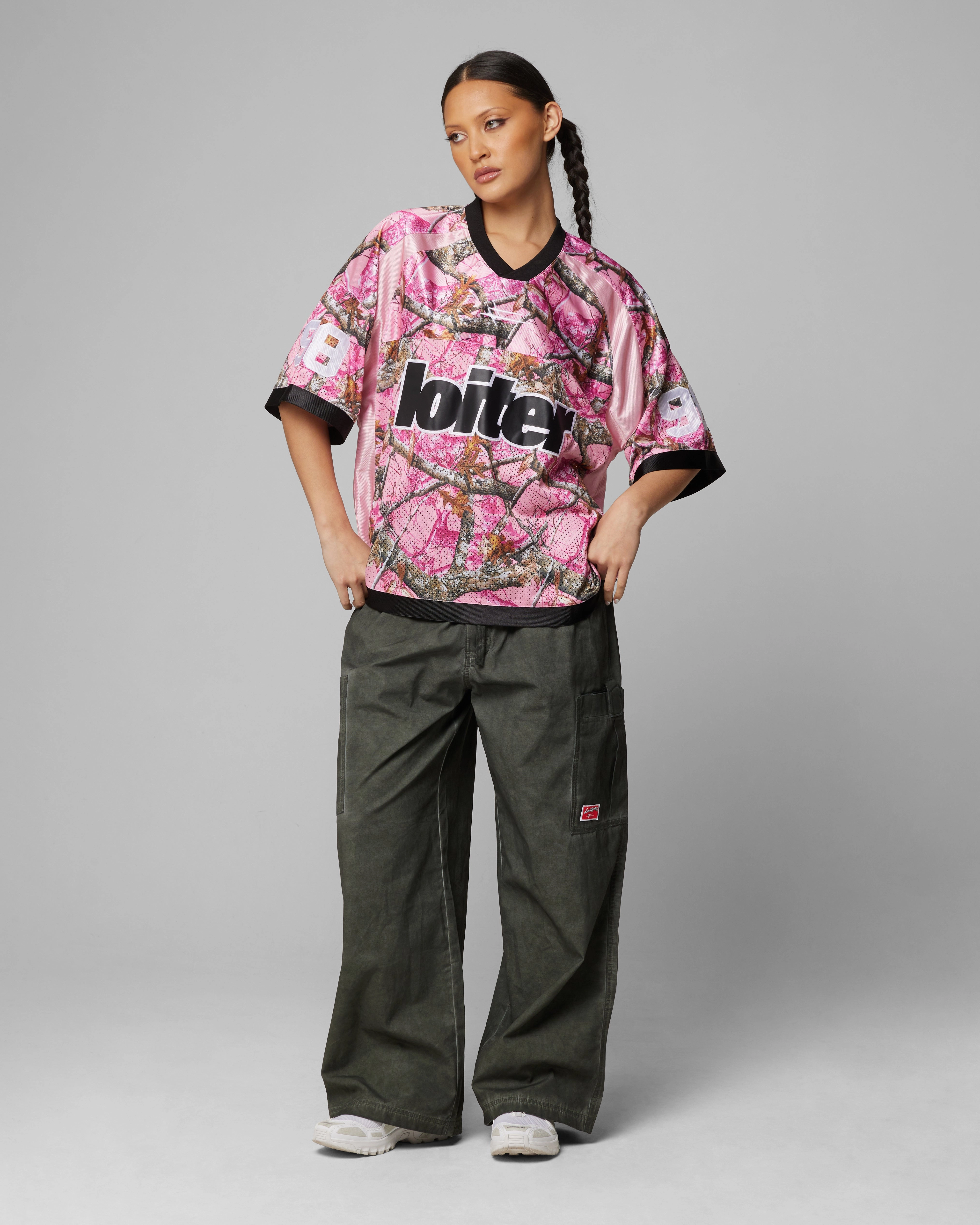 Loiter Training Jersey Pink Camo Warm Hoodie