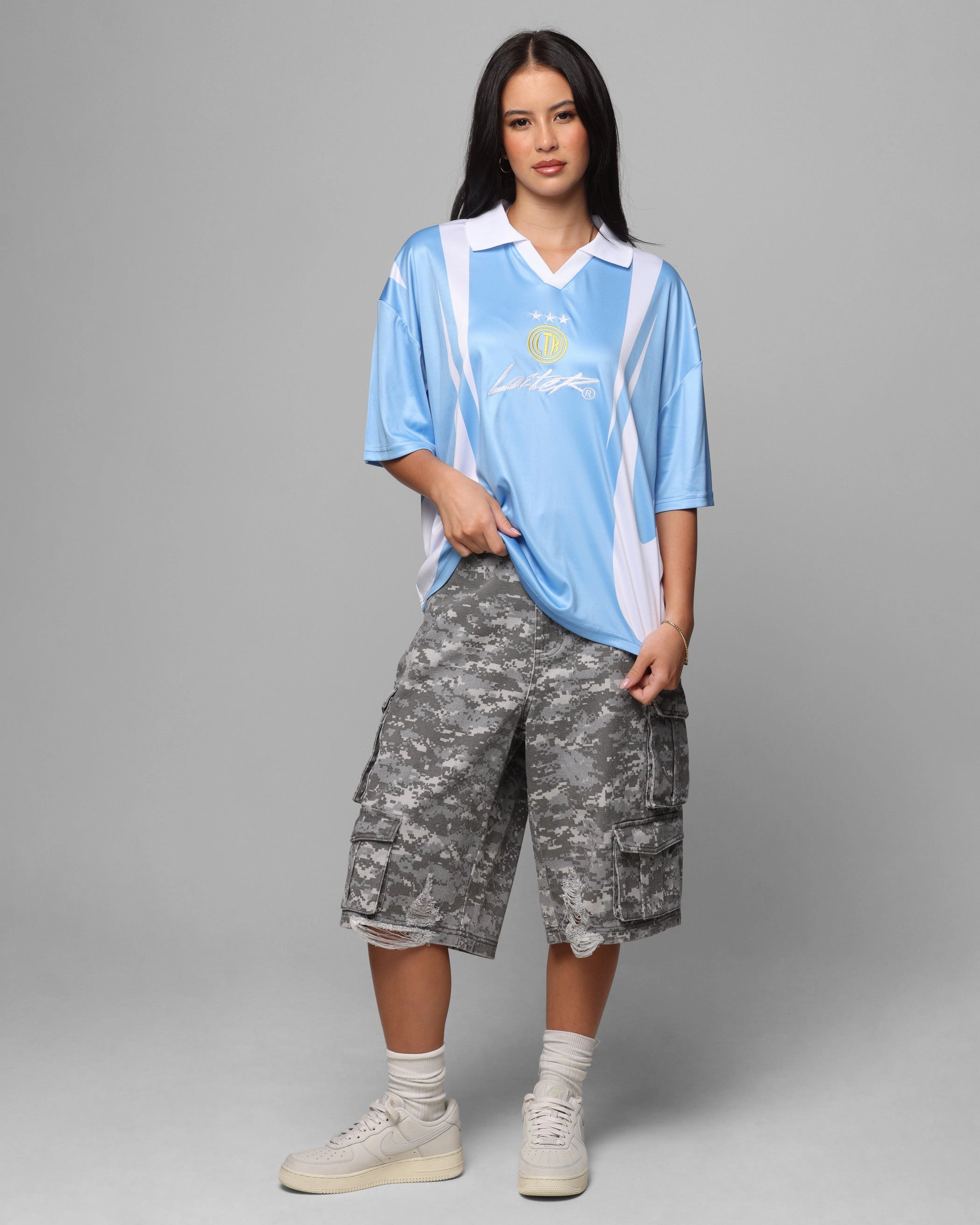 Fashionable Fit Elegant Look Loiter United Football Jersey Blue