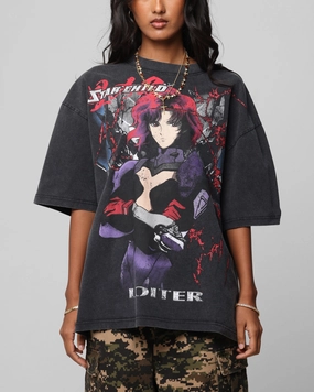 Slim Silhouette Chic Look Loiter Valkyrie Vintage T-Shirt Black Wash