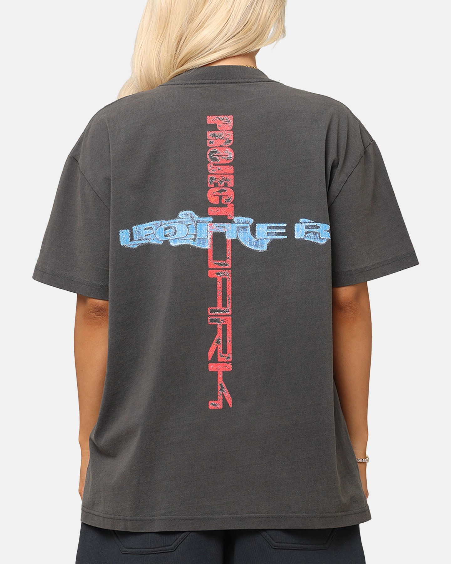 Garment Washed Finish Double Layered Fabric Loiter Void Vintage T-Shirt Black Wash