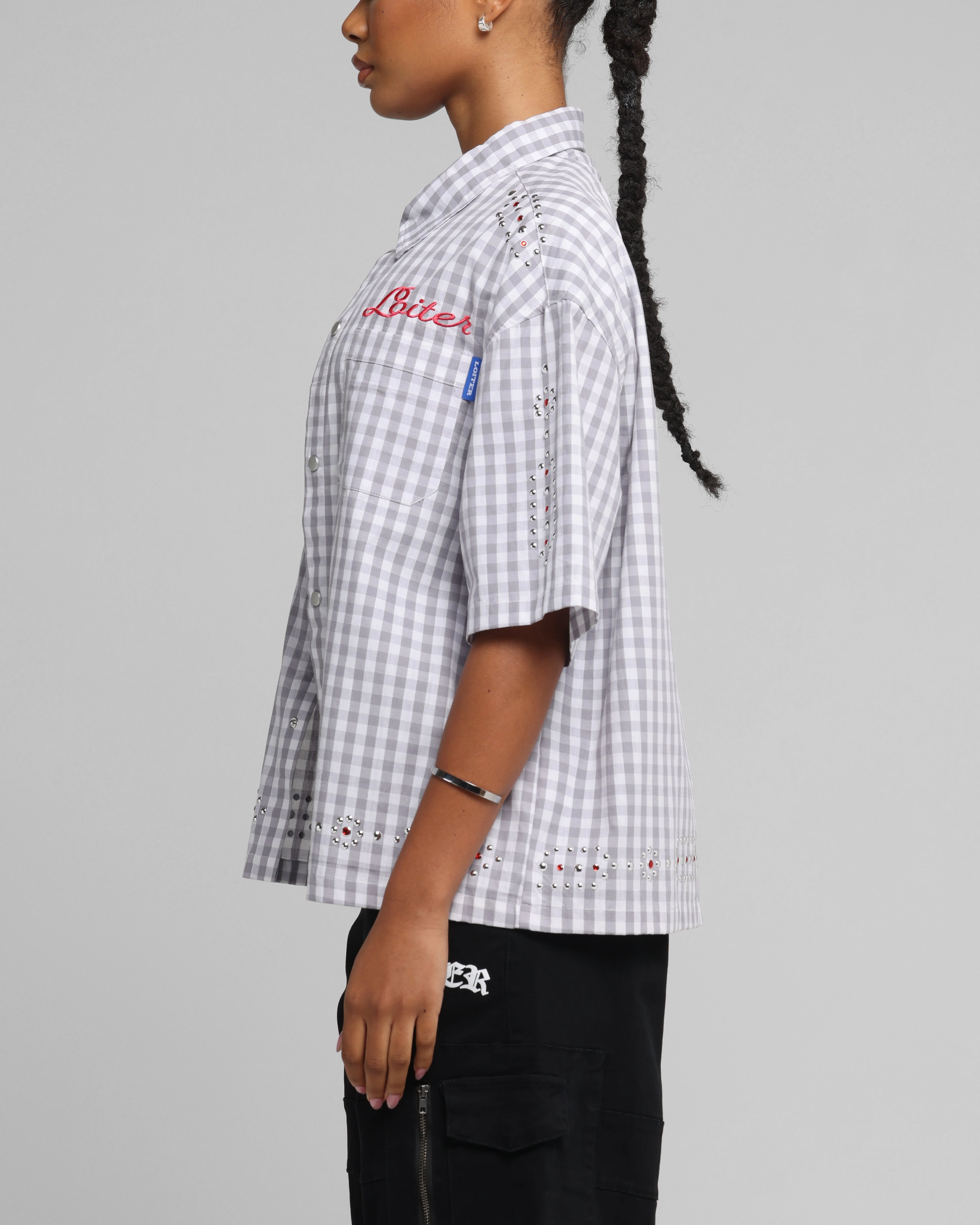 Low Profile Zipper Closure Water Repellent Finish Loiter Western Button Up Shirt Check