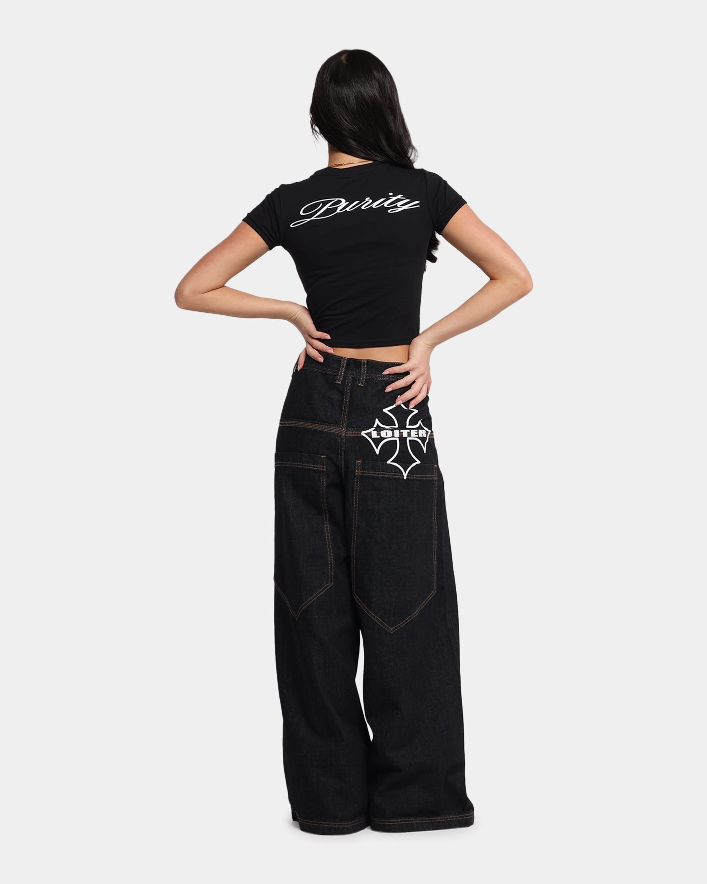 OdorControl Technology Anti Static Cloth Blend Loiter Women's Purity Baby T-Shirt Black