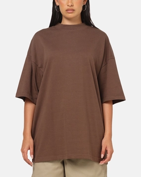 Summer Sweater Ribbed Trim Details American Thrift Everyday Oversized T-Shirt Brown