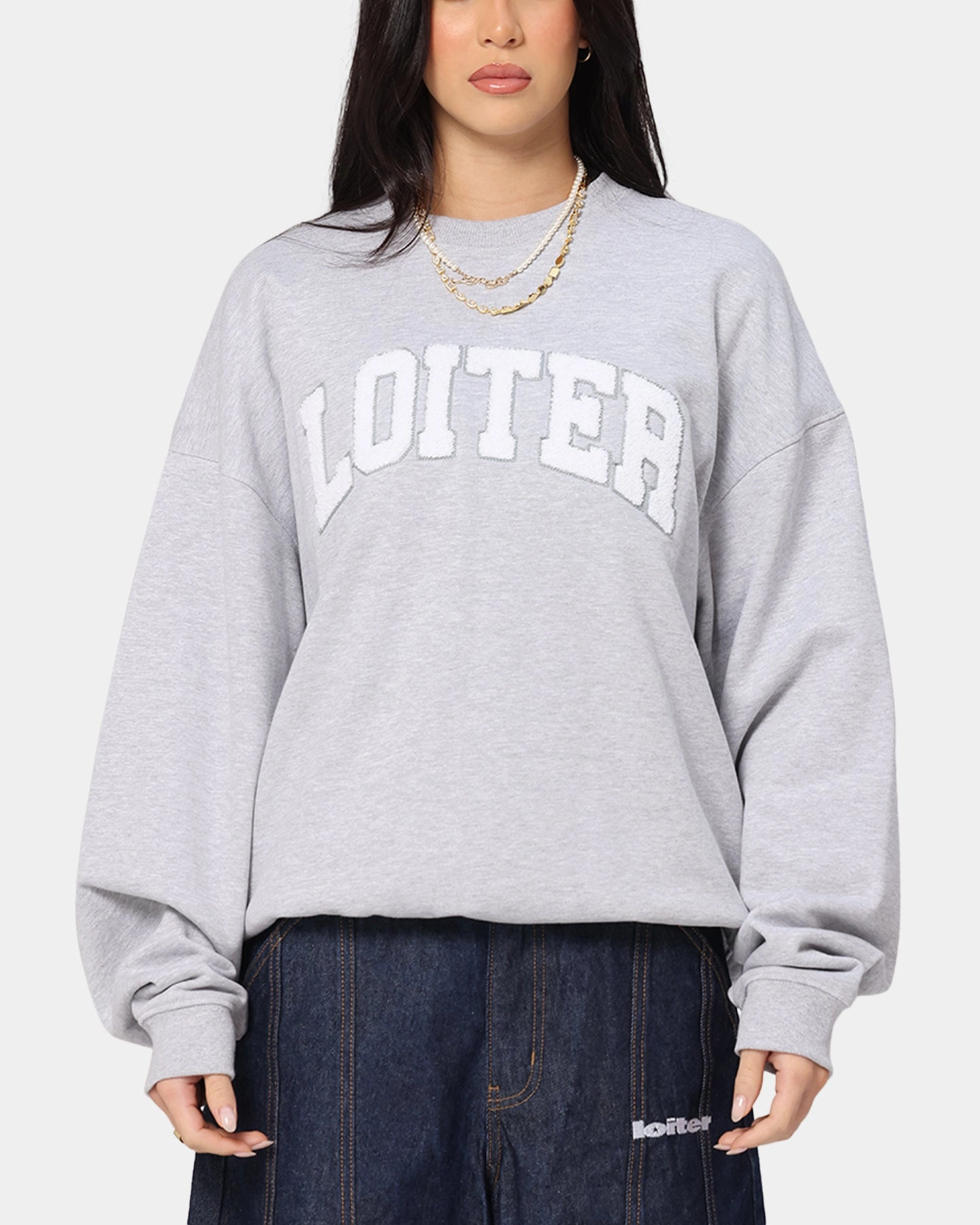 Loiter Arch Premium Crewneck Grey UV Protective Layer
