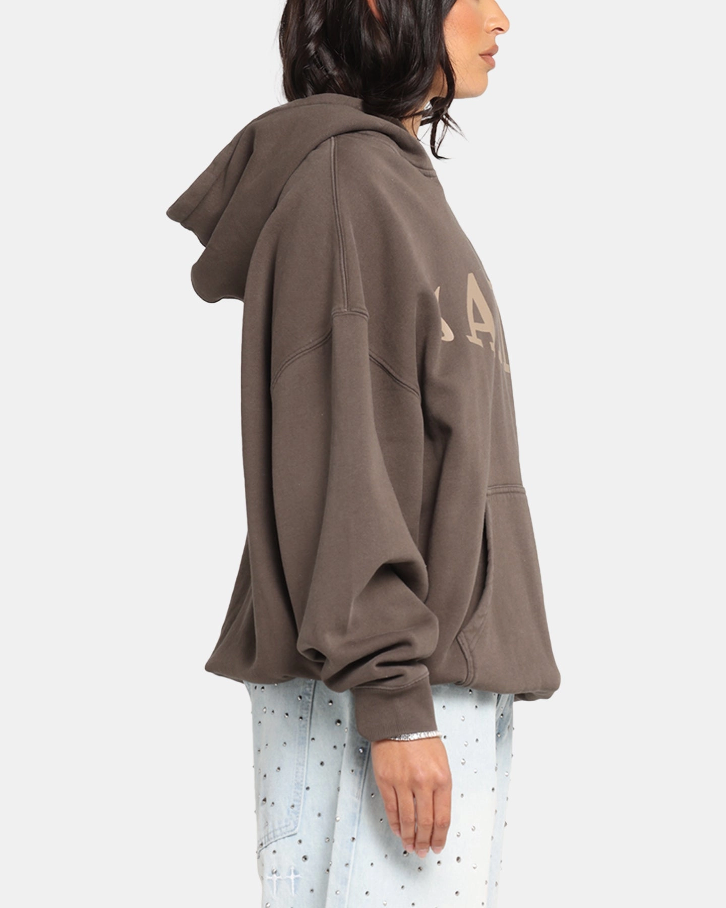 Saint Morta Vision Boxy Hoodie Brown MultiDirectionalStretch Oversized Collar