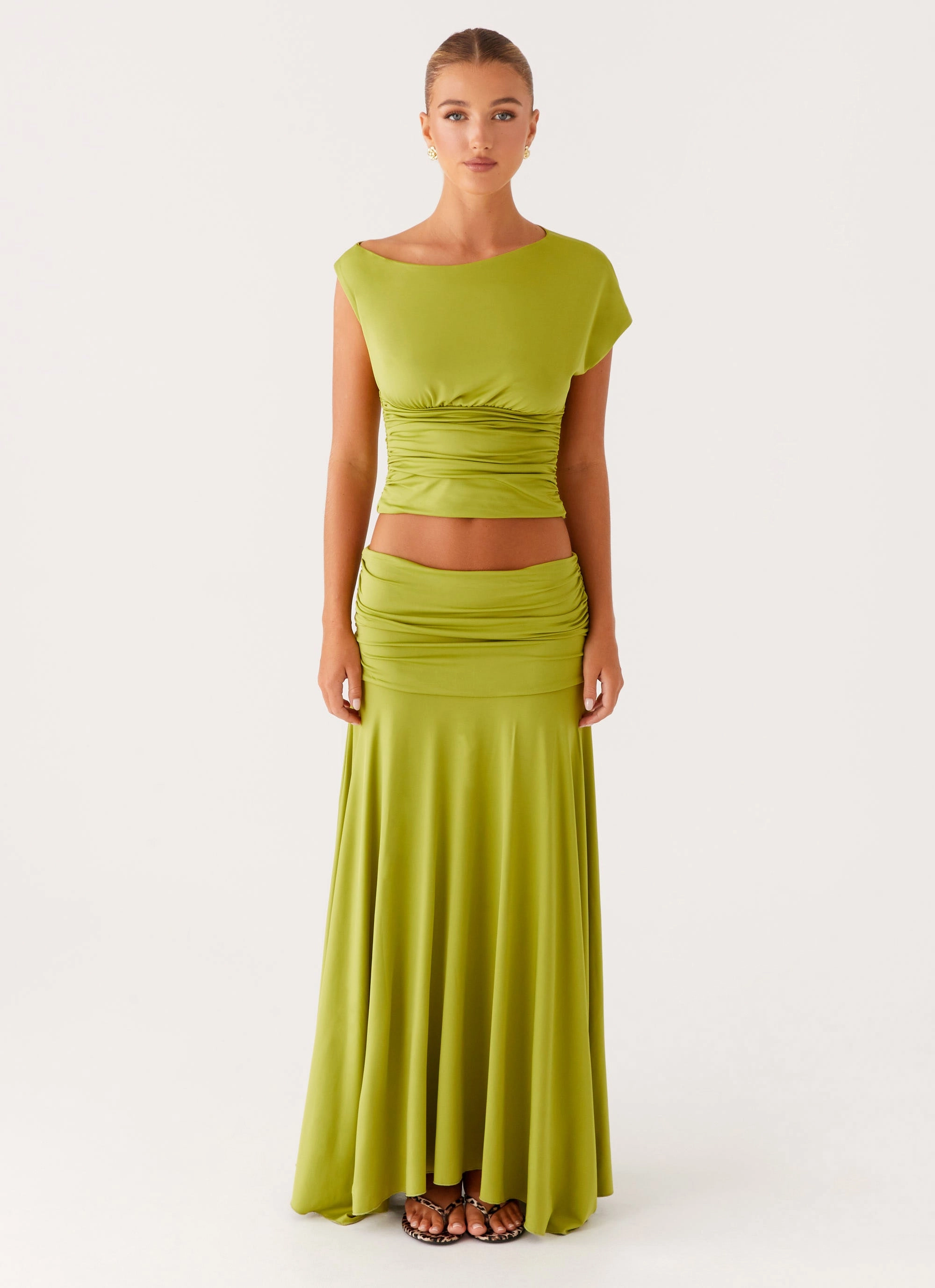 Liana Asymmetrical Top - Green Durable Stitching