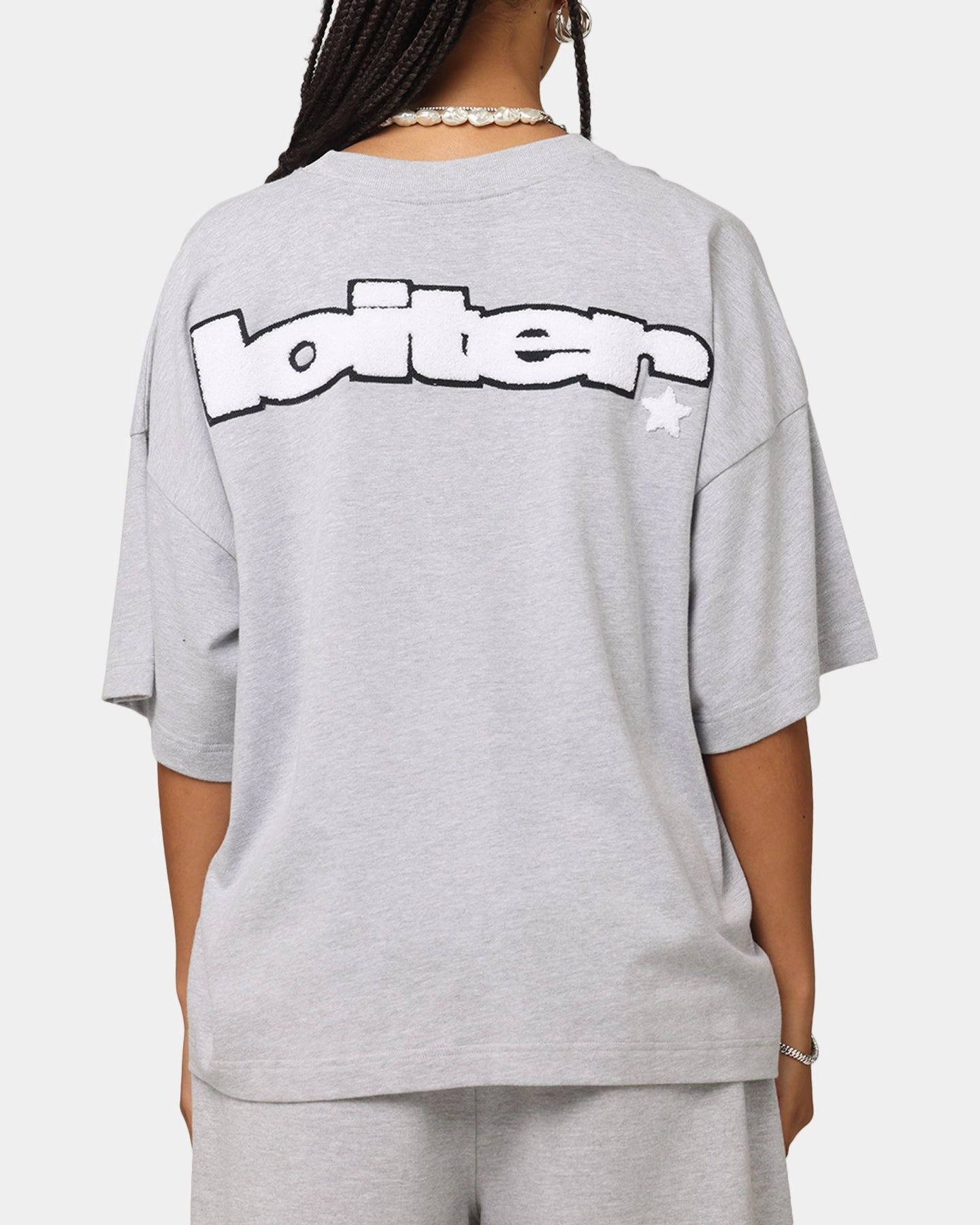 Loiter Premium Essentials Boxy T-Shirt Grey Marle Breathable Construction TaglessDesign