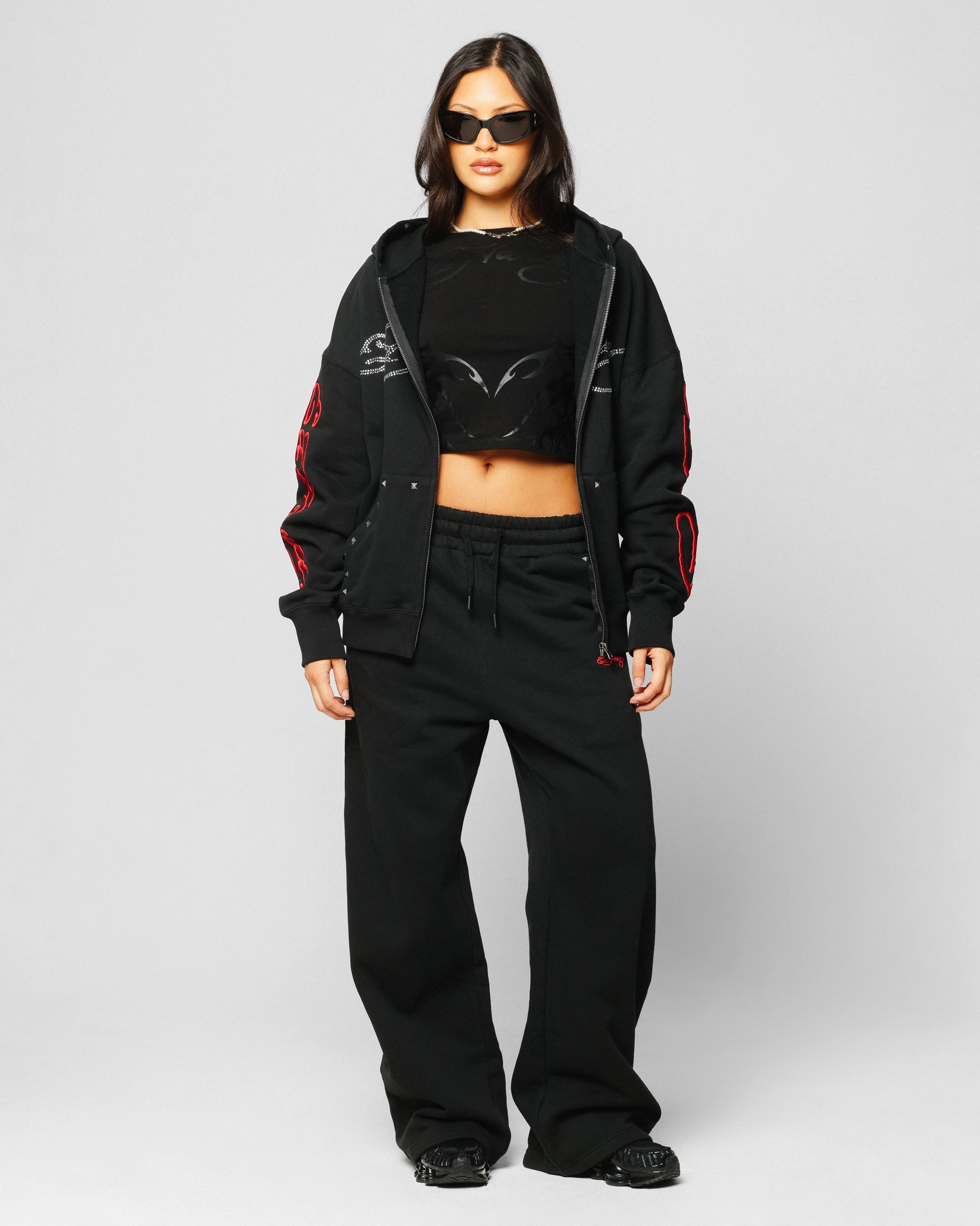 Ed Hardy Ed Hardy Hoodie Black WideNeckOpening Soft Touch Feel