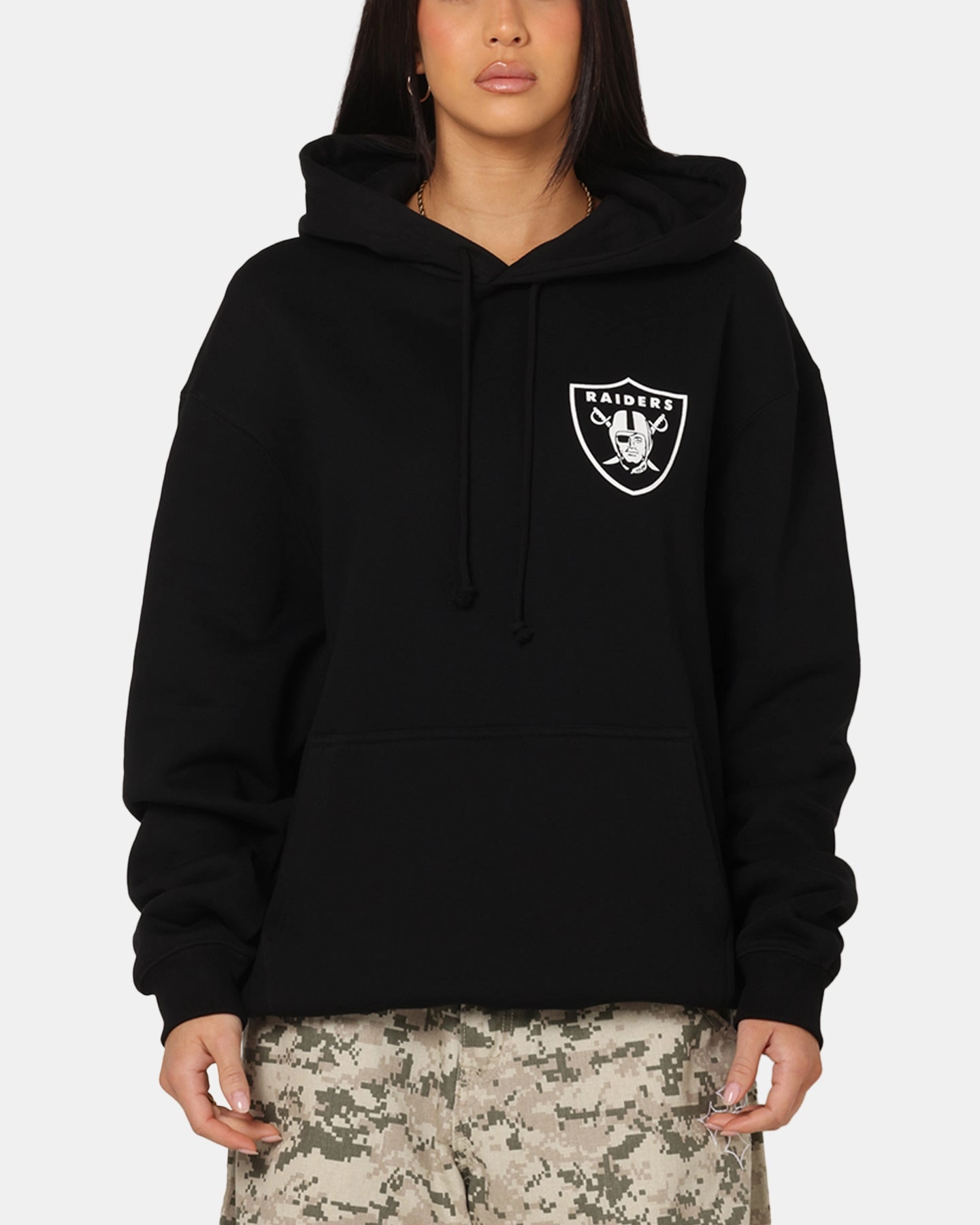 Stain Resistant Treatment Majestic Athletic Las Vegas Raiders Champs Serial Mono Hoodie Black