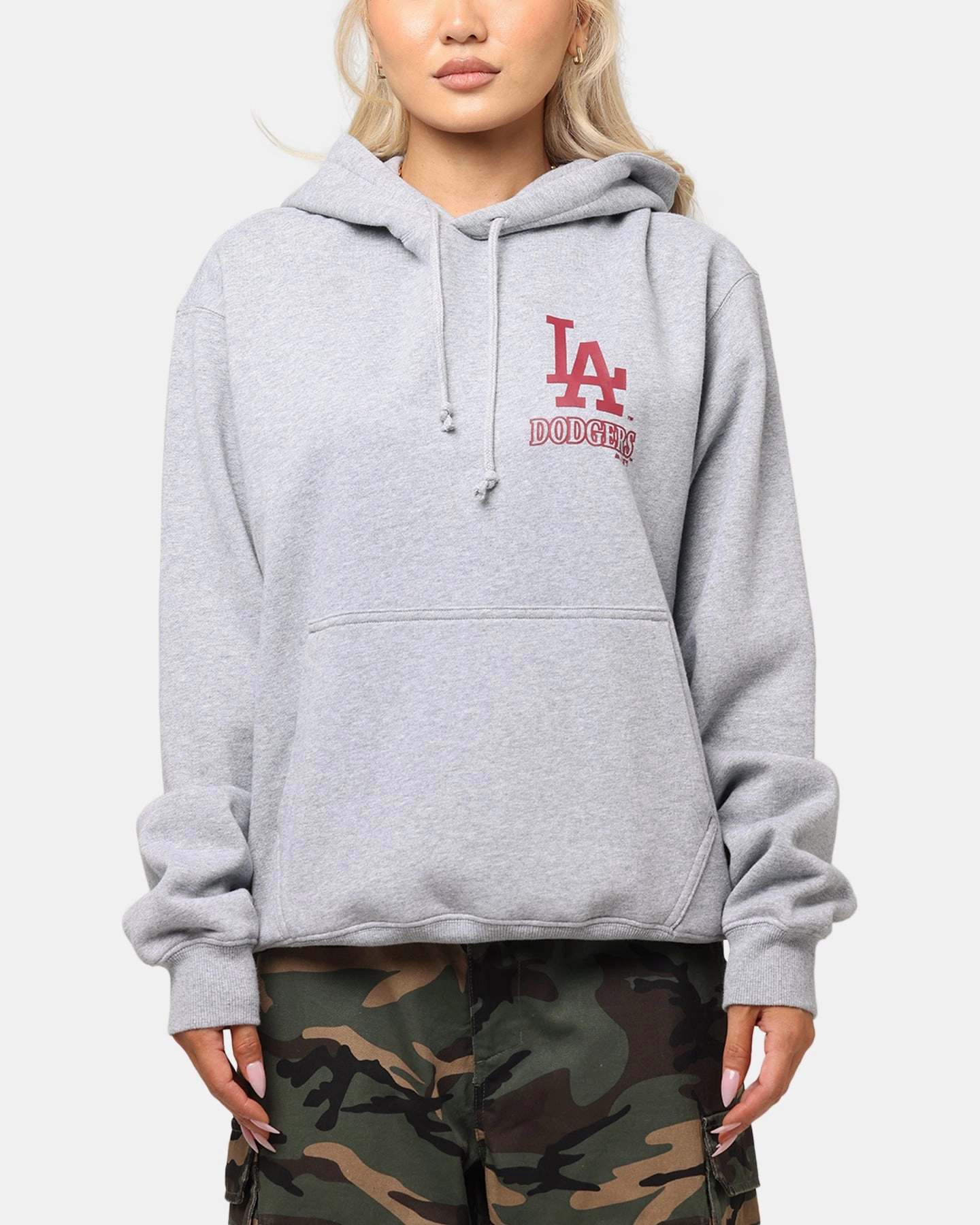 AntiPillingSurface Majestic Athletic Los Angeles Dodgers Arch Mercer Hoodie Grey Marle