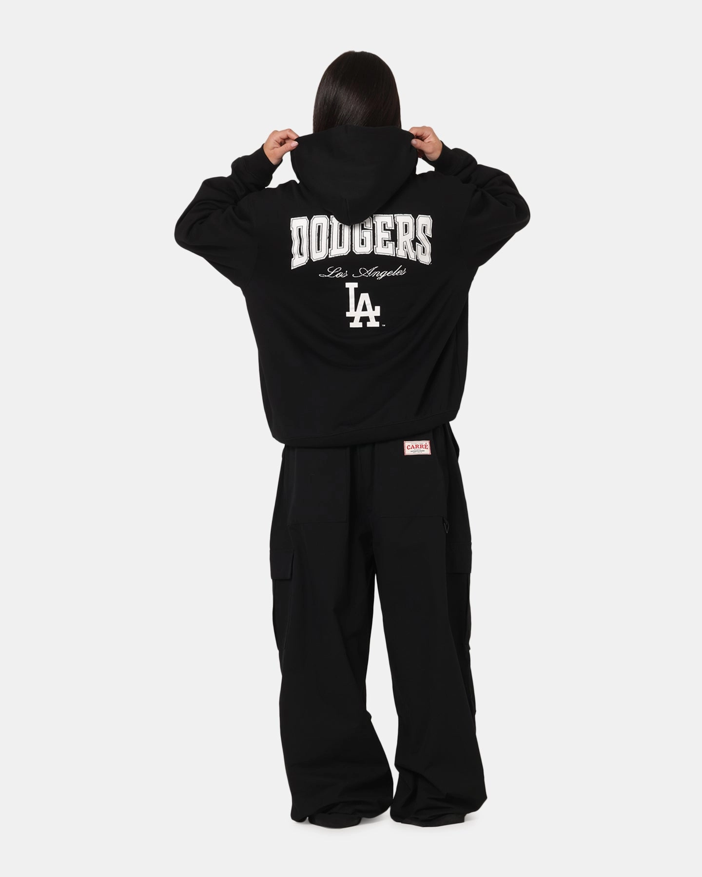 SlipResistant Retro Style Majestic Athletic Los Angeles Dodgers Champs Serial Mono Hoodie Black