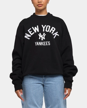 Majestic Athletic New York Yankees Arch Boxy Crewneck Black Thermal Insulation Tech QuickReleaseFastenings