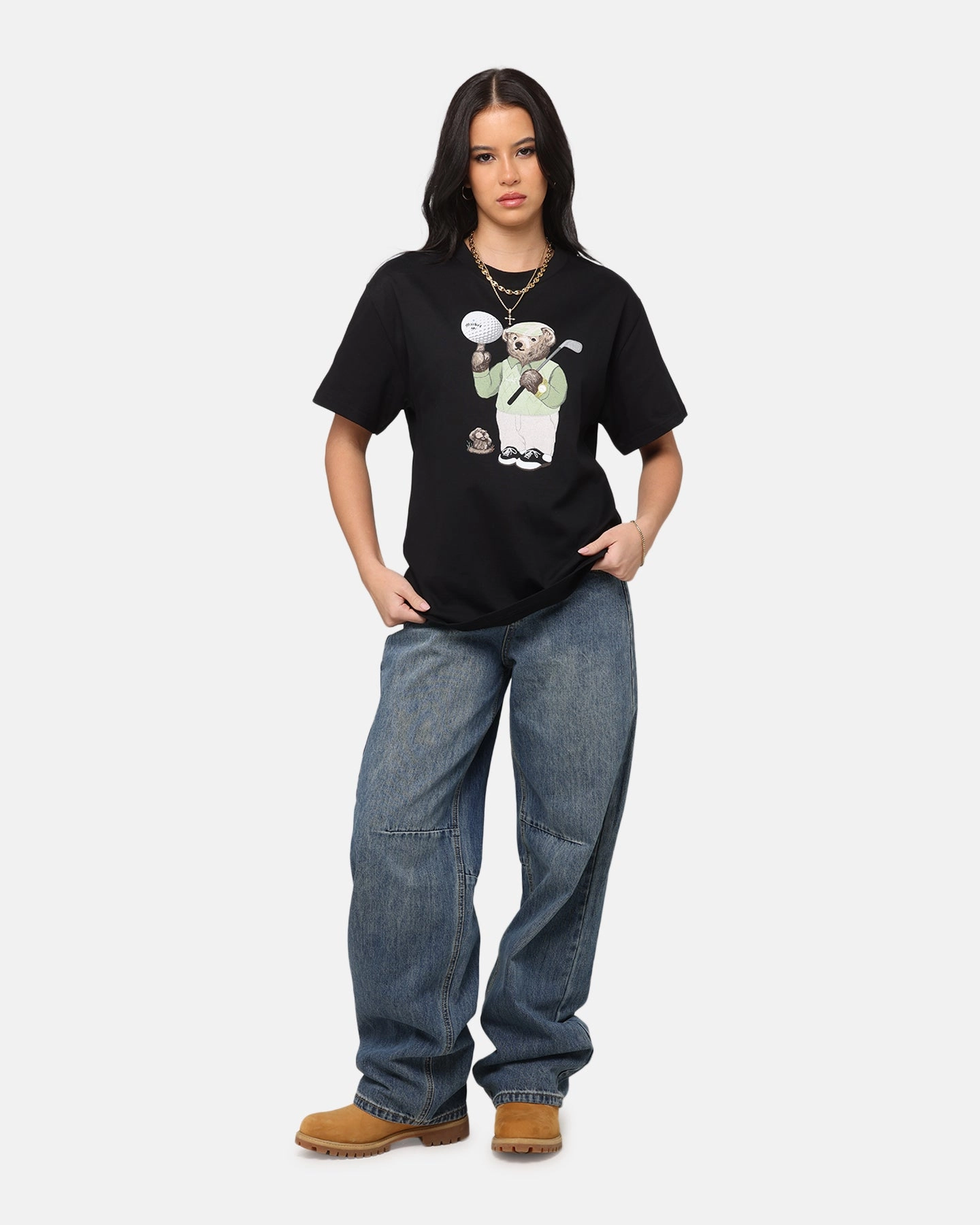 Lightweight Material Knit Fabric Technology Market Par 5 Bear T-Shirt Black