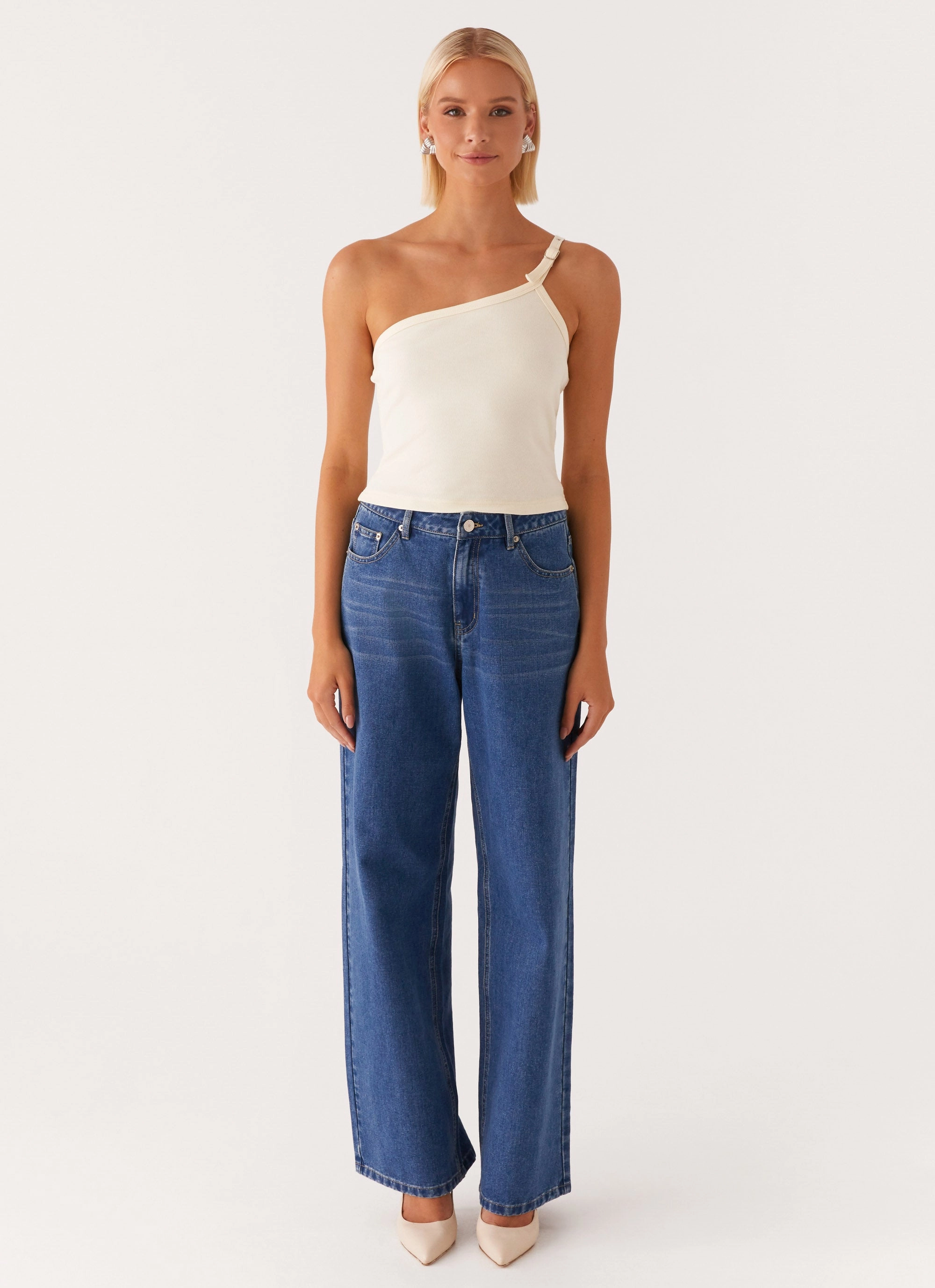 Mataya Buckle Top - Lemon ButterSoftTexture