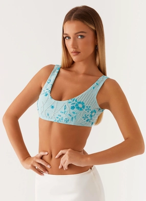 Mercer Sequin Bralette - Blue UltraSoft Blend Abrasion Resistant Surface