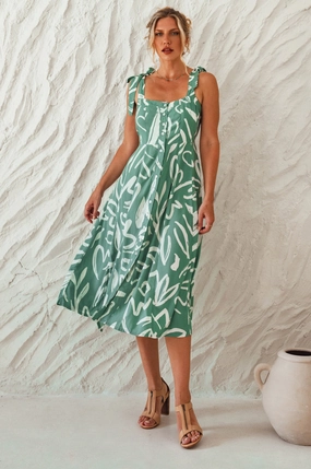 Special-Edition Mia Vita Button Down Dress With Ties