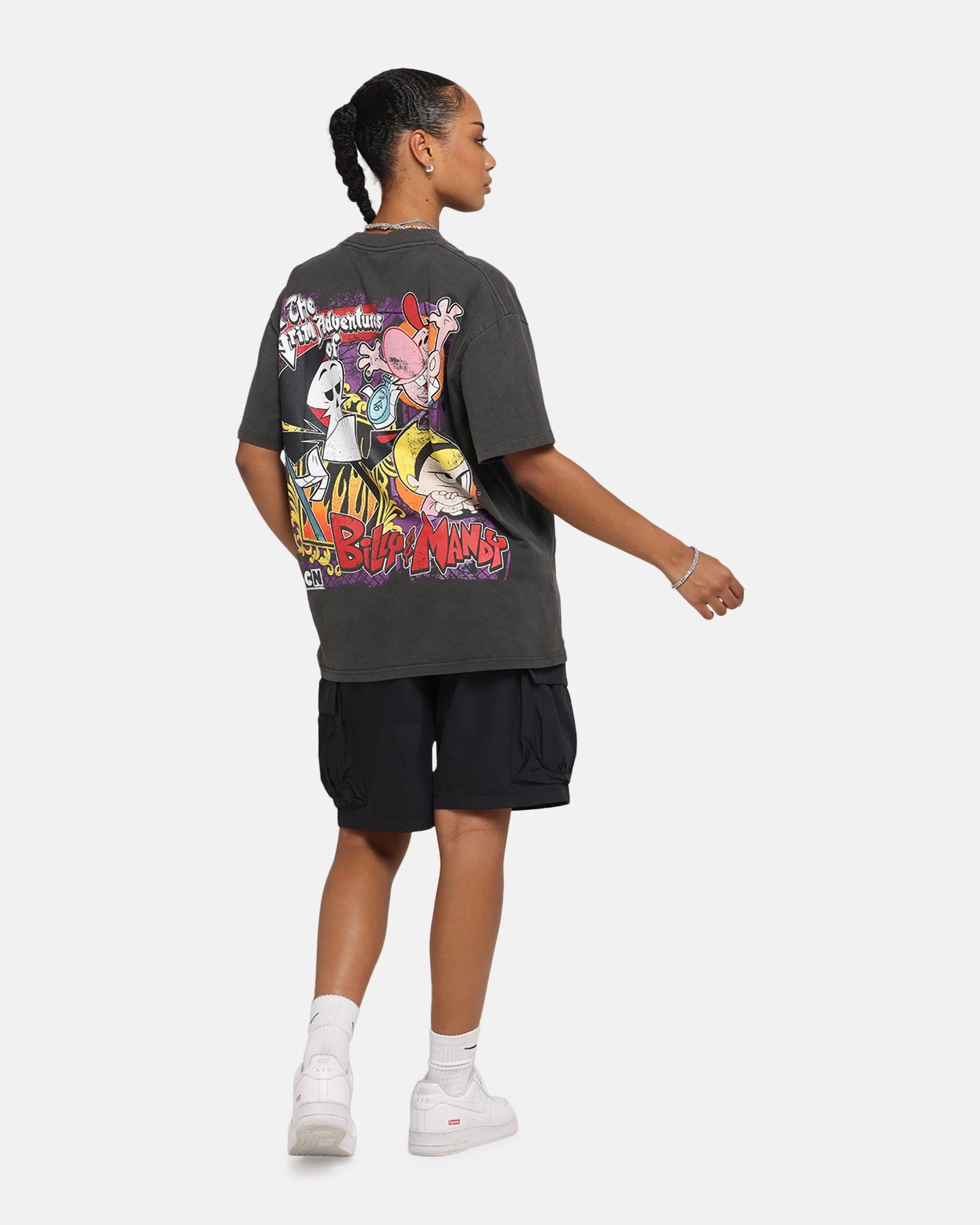 American Thrift X Cartoon Network Grim Adventures Heavy T-Shirt Black Wash Weighted Hem LowMaintenanceFabric