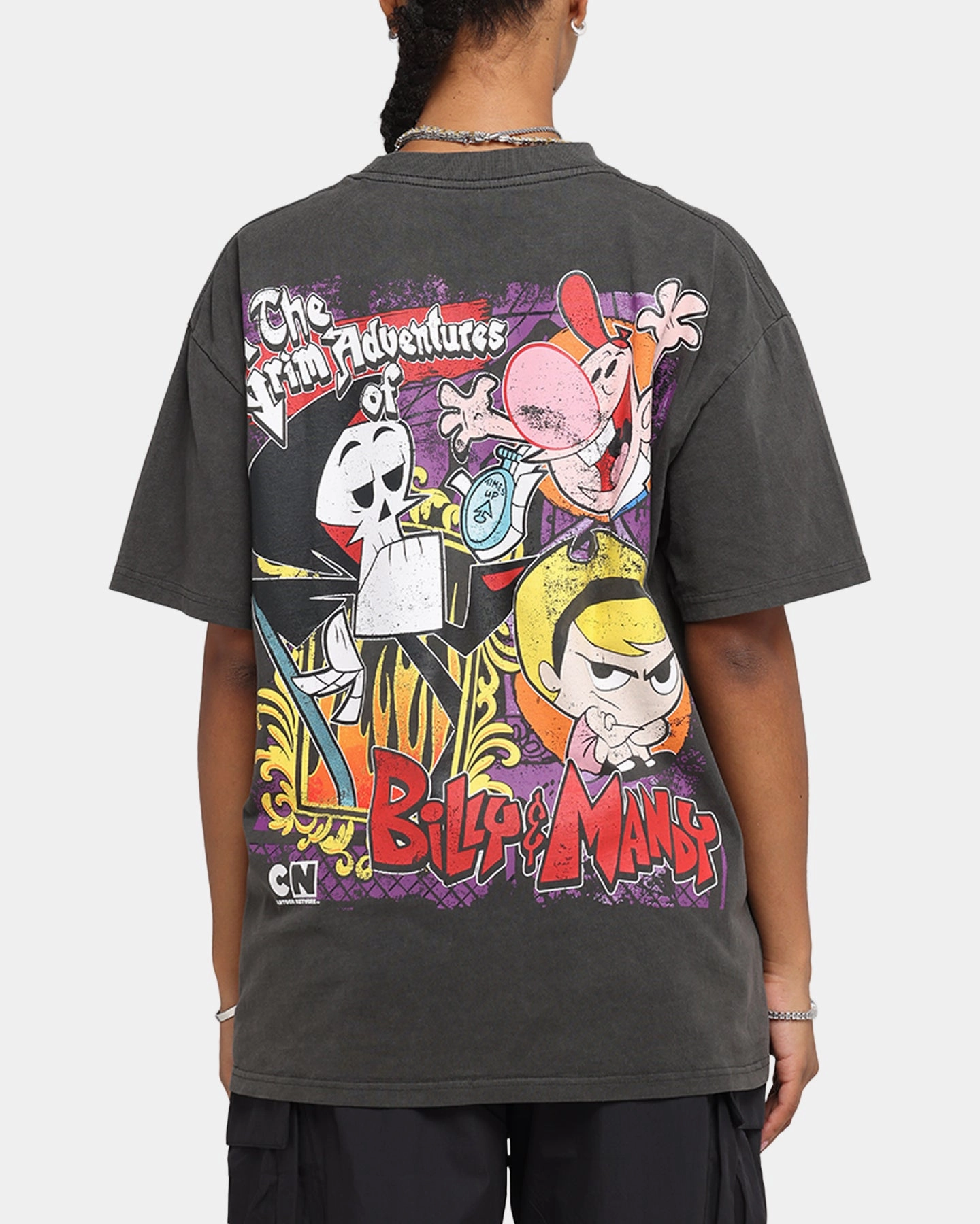 SnagProof American Thrift X Cartoon Network Grim Adventures Heavy T-Shirt Black Wash