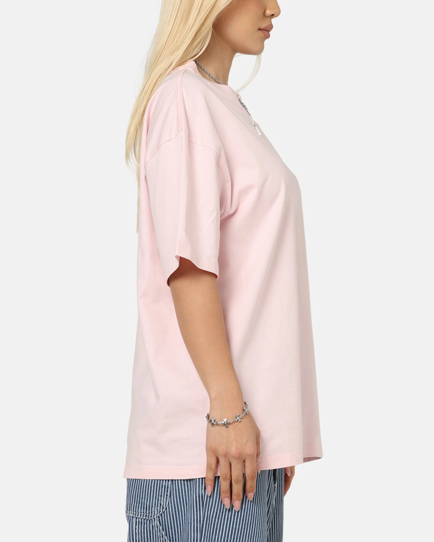 Lightweight Fabric Casual Style Culture Kings Standard Drop Shoulder T-Shirt Pink
