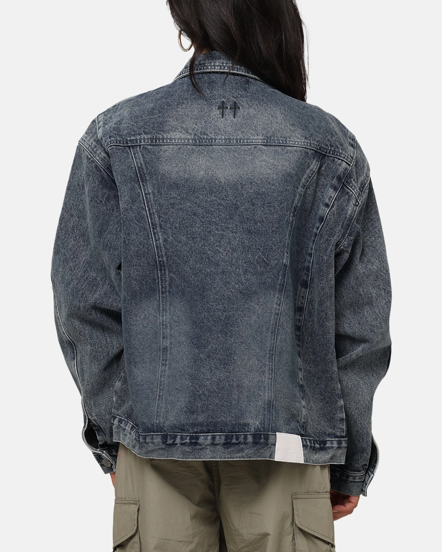 Saint Morta Armoury Denim Jacket Dirty Denim Relaxed Hoodie