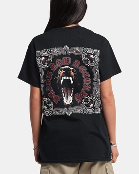 Odor Neutralizing Technology Chic Sweater Deathrow Records Doberman Bandana T-Shirt Black