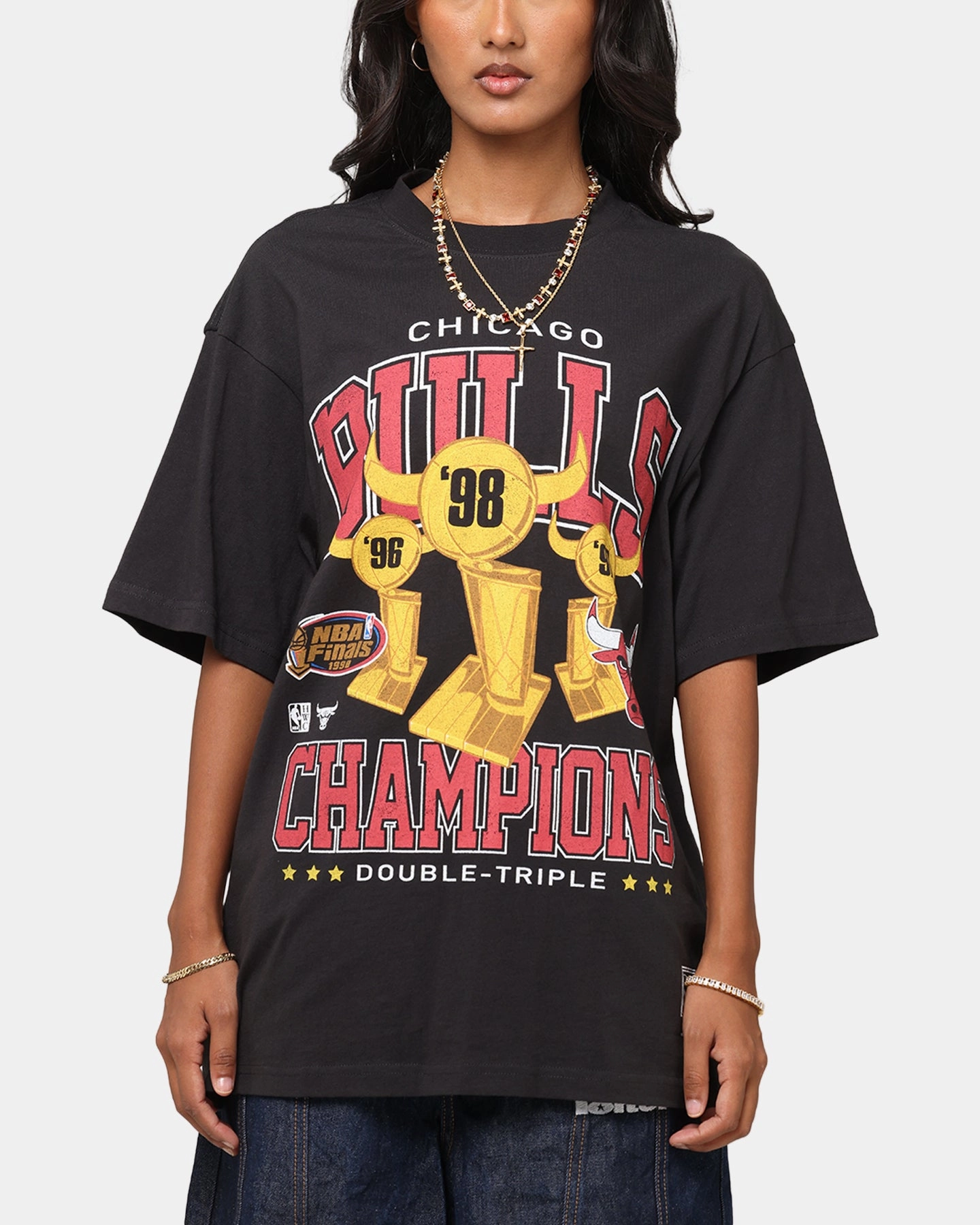 Summer Blouse MoistureWicking Technology Mitchell & Ness Chicago Bulls Pinnacle T-Shirt Faded Black