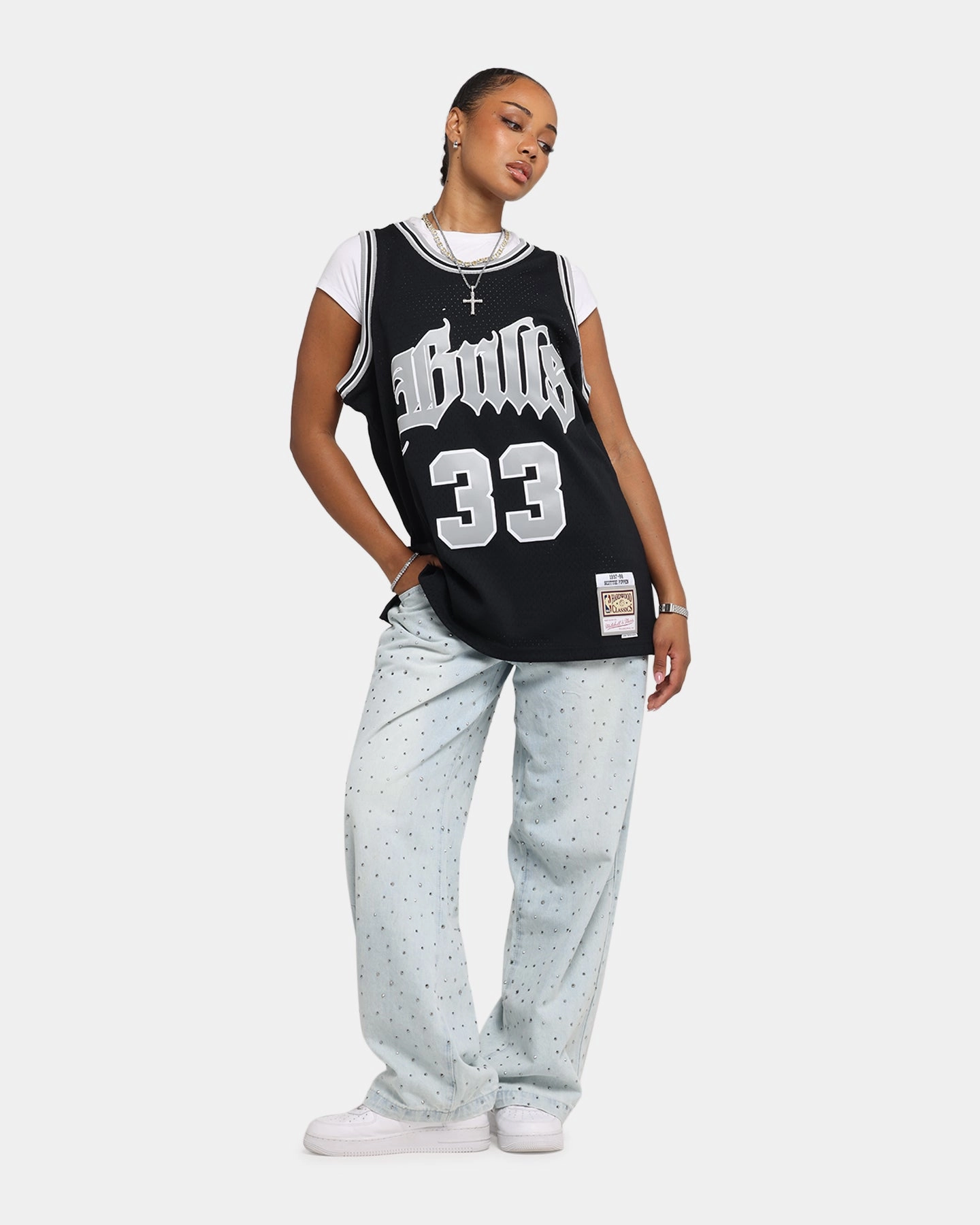Mitchell & Ness Chicago Bulls Scottie Pippen Bulls Are Back Jersey Black Thermal Insulation