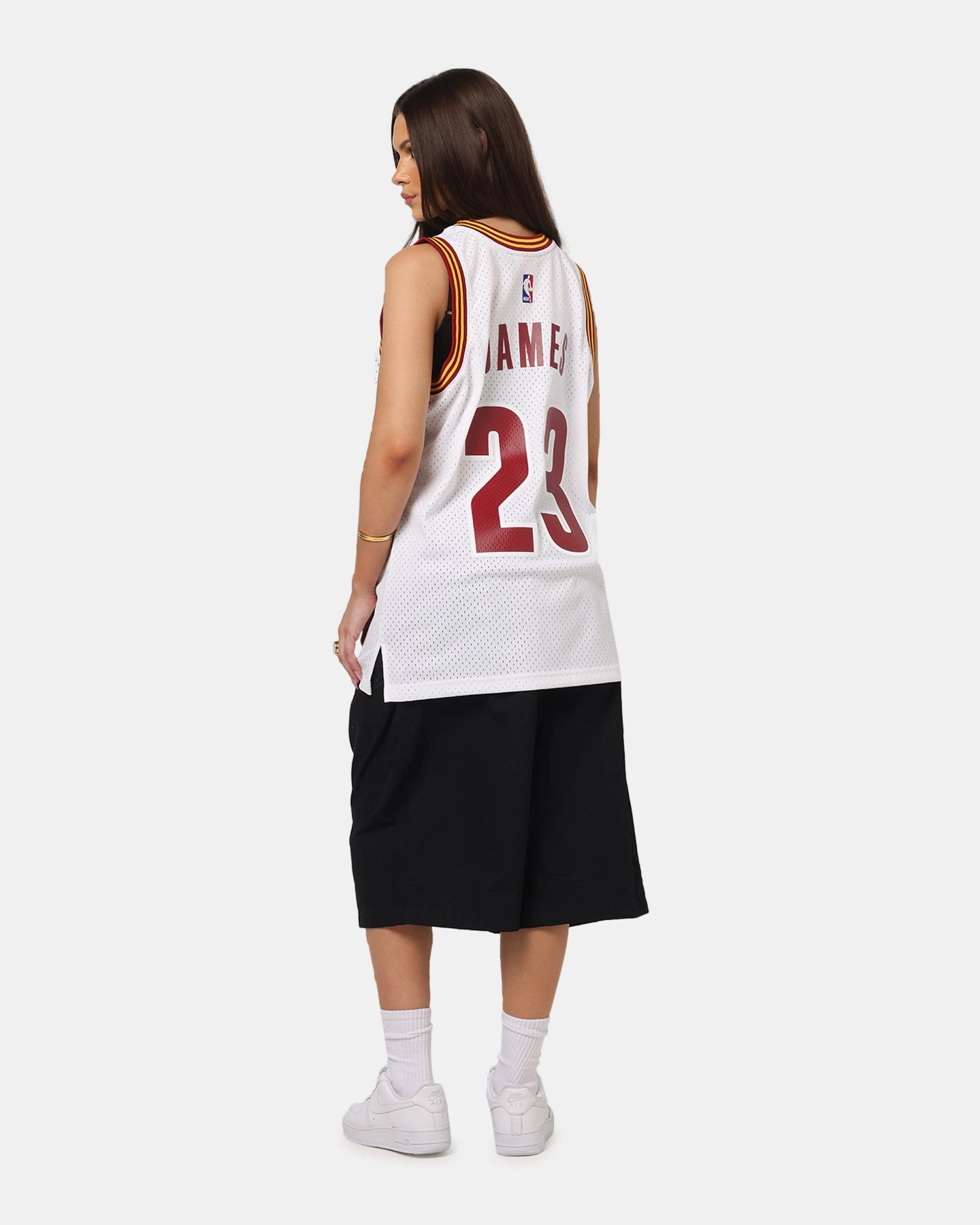 Mitchell & Ness Cleveland Cavaliers Lebron James 2015 Swing Jersey White AllDay Comfort Tech NonFadeFinish