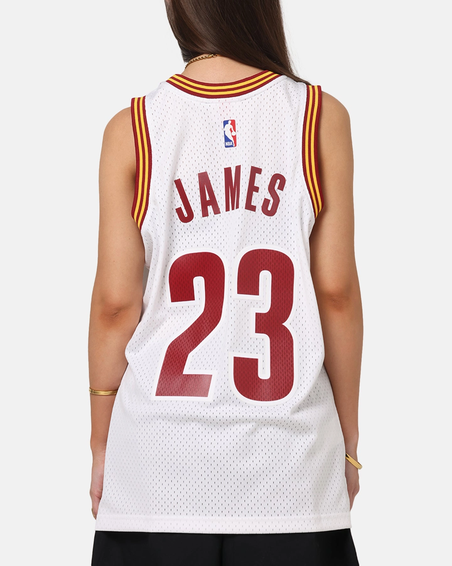 AdaptiveFitFabric Mitchell & Ness Cleveland Cavaliers Lebron James 2015 Swing Jersey White
