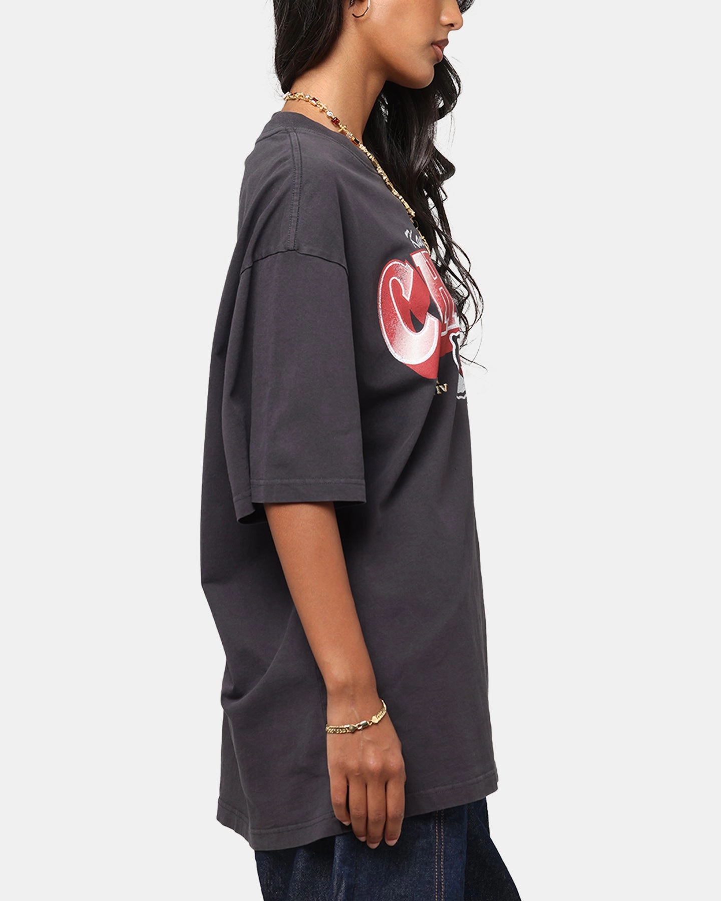 Stretch Comfort Mitchell & Ness Kansas City Chiefs Arch T-Shirt Faded Black