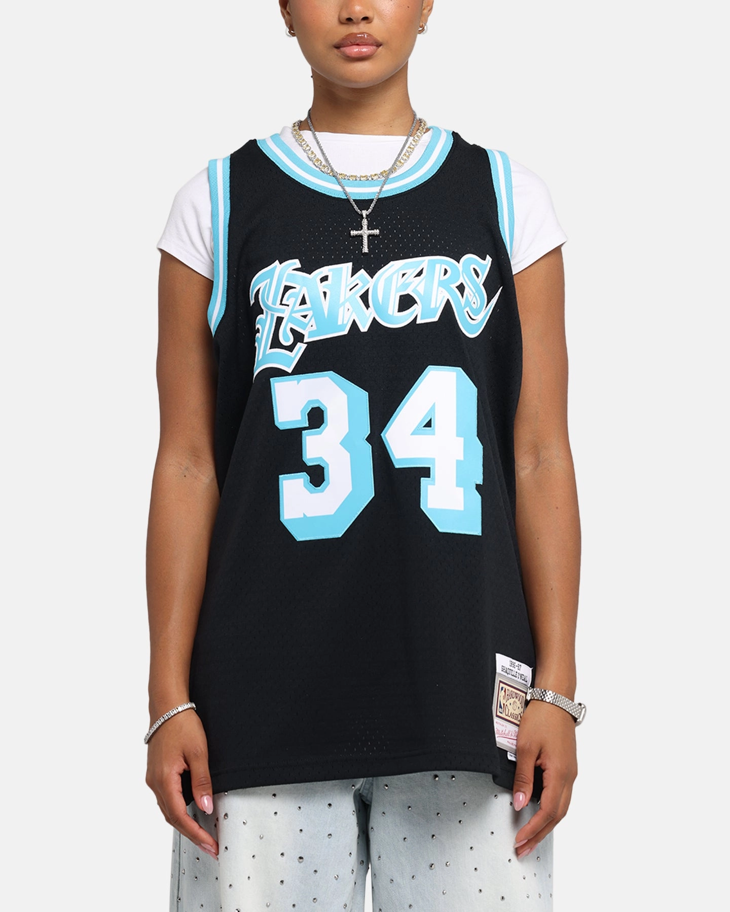 Mitchell & Ness Los Angeles Lakers Shaquille O'Neal Legends Jersey Black/Blue Cold Weather