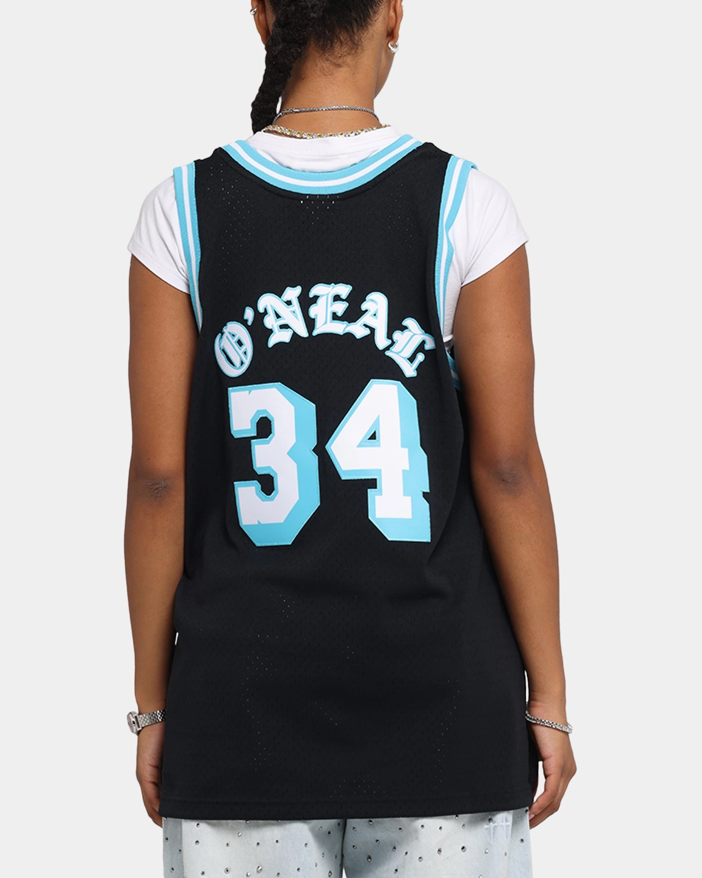 RibbedTexture Mitchell & Ness Los Angeles Lakers Shaquille O'Neal Legends Jersey Black/Blue