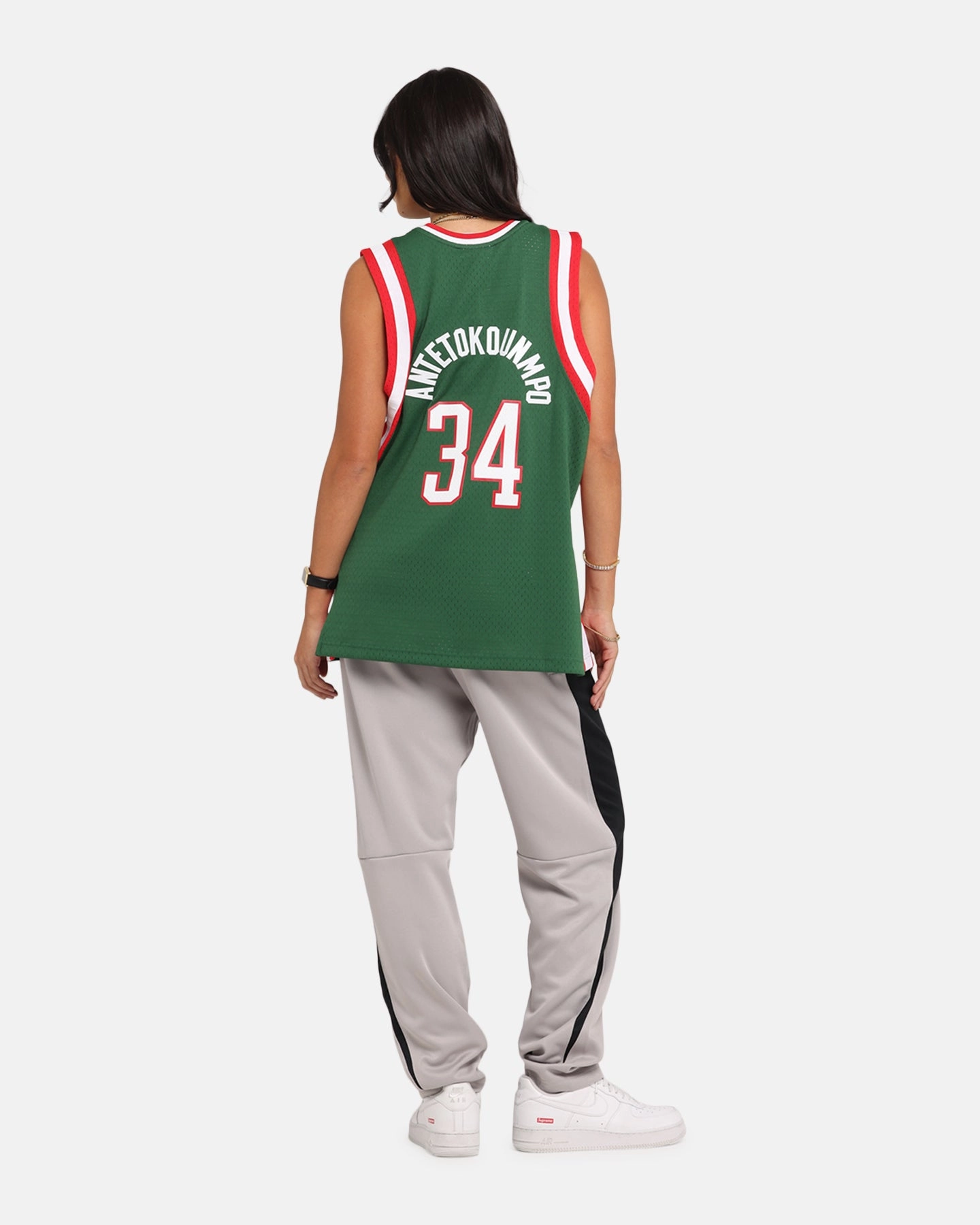 AthleisureInspired Mitchell & Ness Milwaukee Bucks Giannis Antetokounmpo Swing Jersey Dark Green