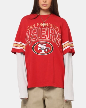 Breathable mesh lining Mitchell & Ness San Francisco 49ers Waffle Mock Layer Long Sleeve T-Shirt Red