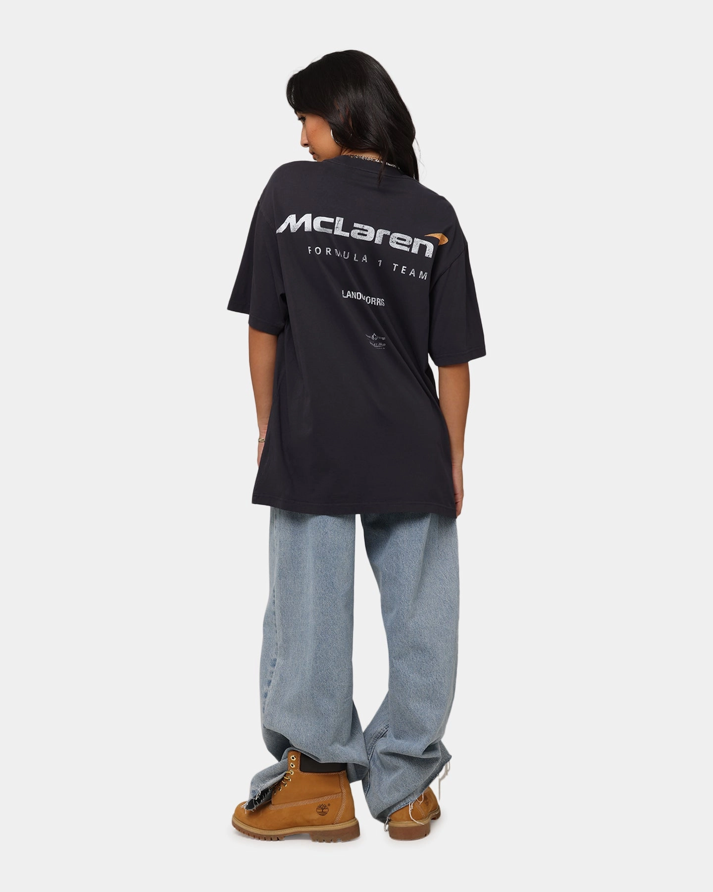 Layered Neckline Details ThermalRegulationLayer Mitchell & Ness X Mclaren Lando Norris Helmet T-Shirt Faded Black