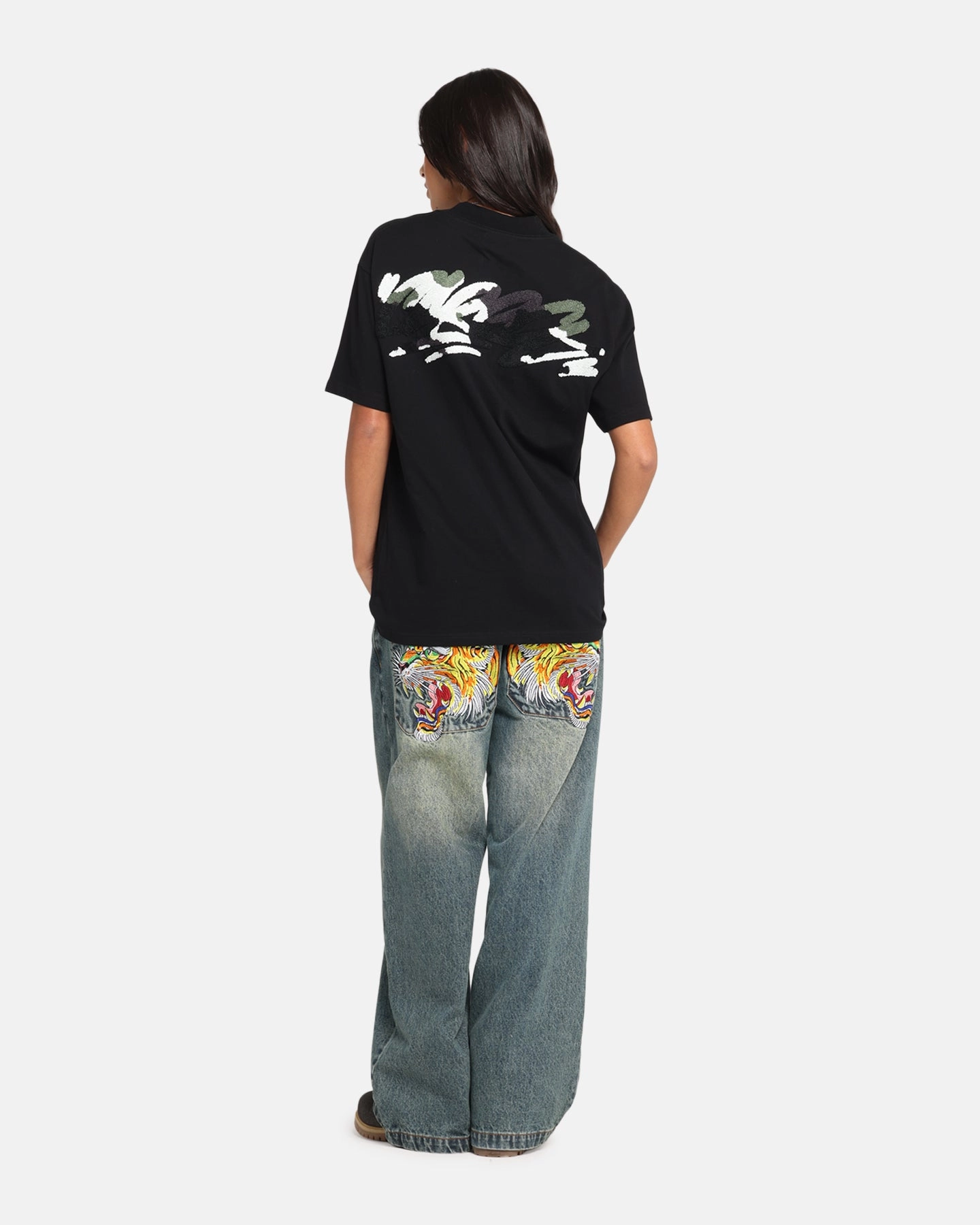 Carre Tag Mockneck T-Shirt Black AntiPillingTreatment