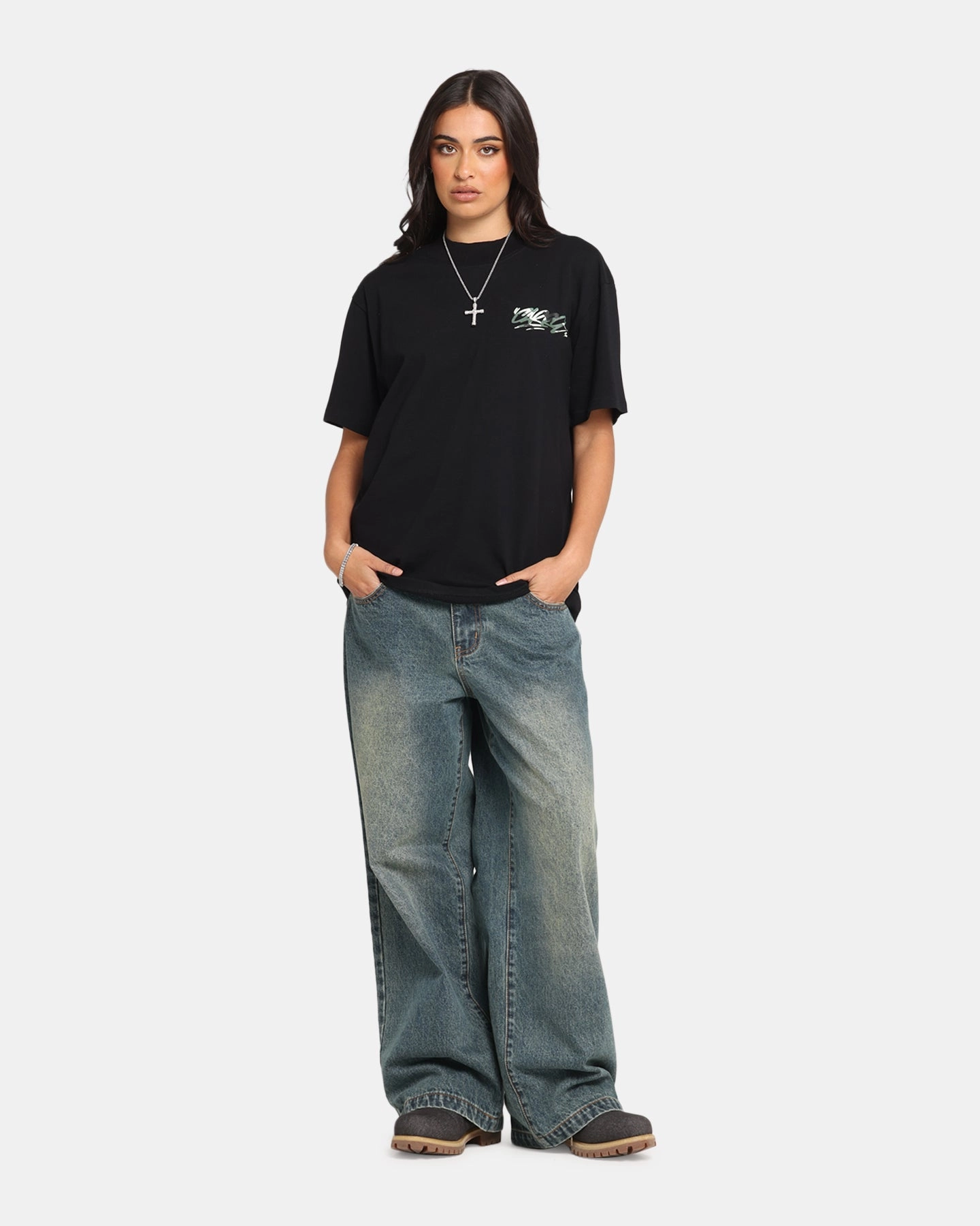 BondedEdges Carre Tag Mockneck T-Shirt Black