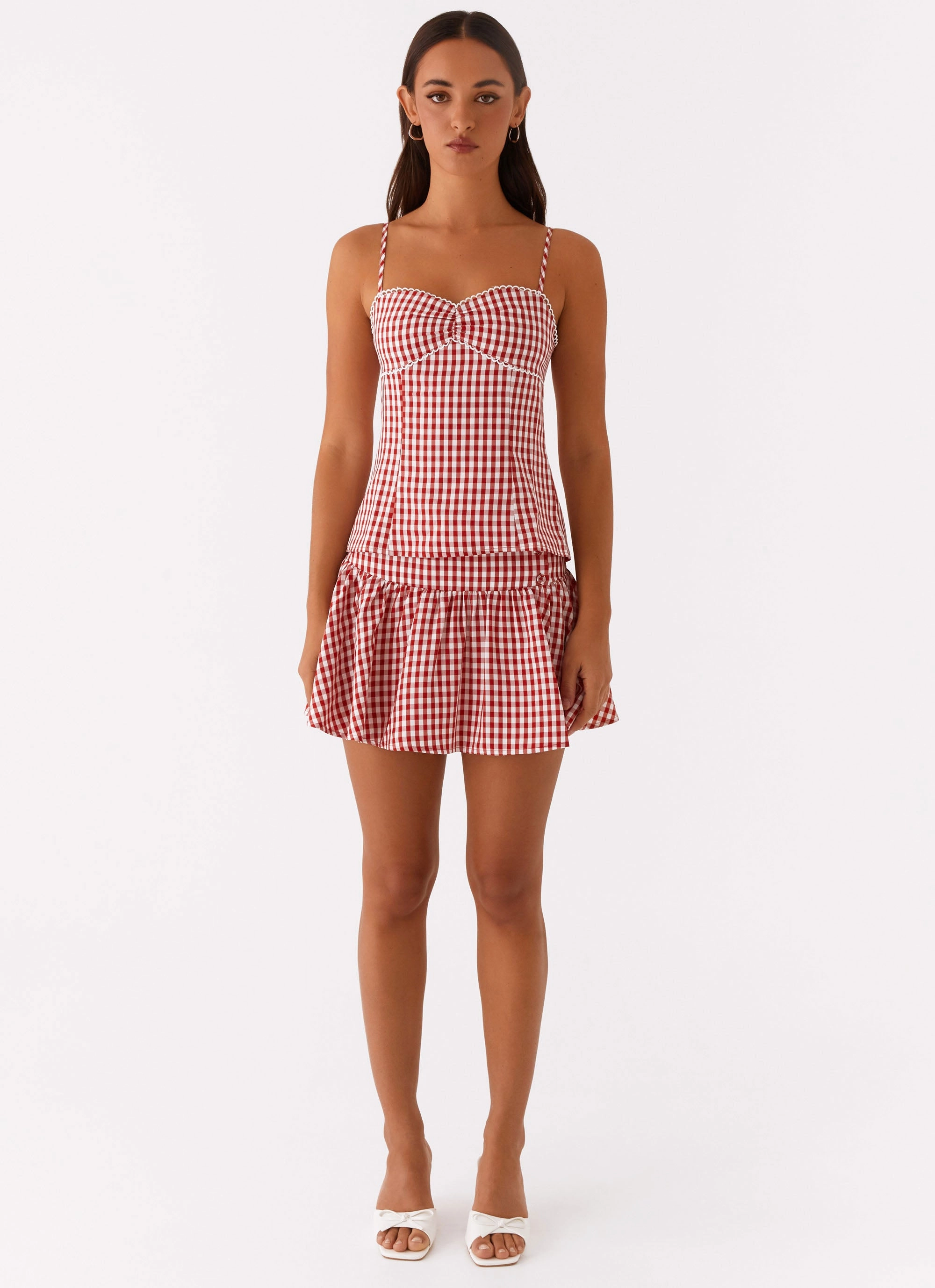 Easy Care Material OdorResistant Fabric Bellamy Top - Red Gingham