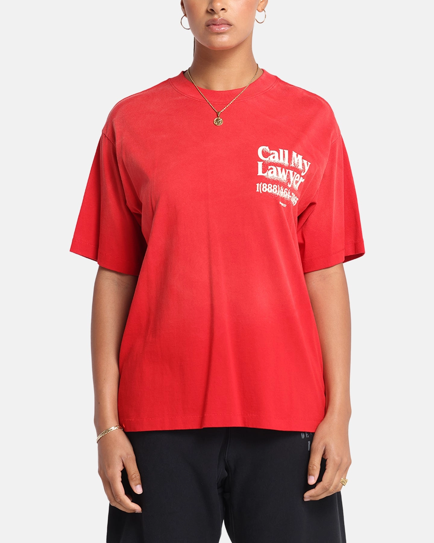 Market Call My Lawyer 3D T-Shirt Red Soft touch finish